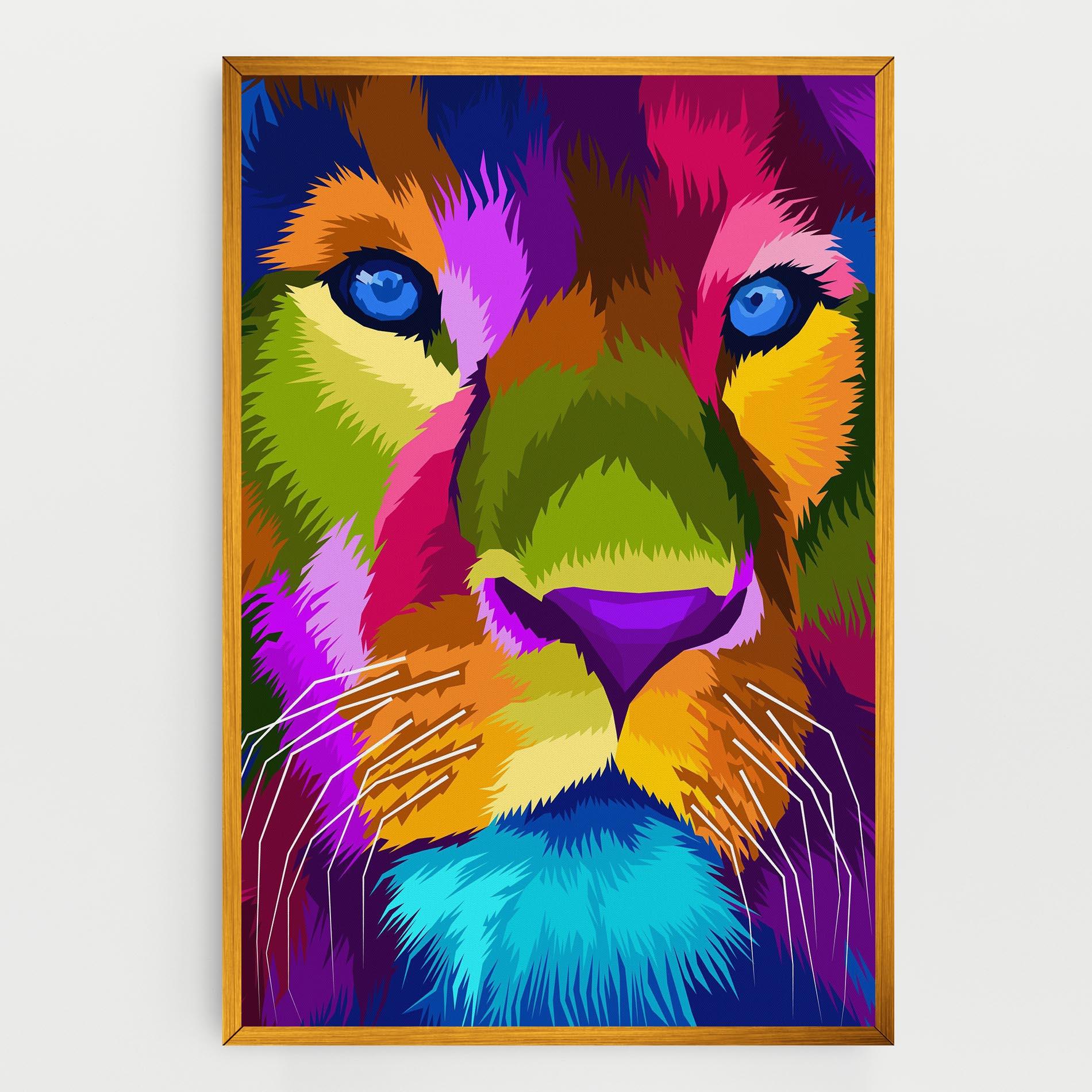 Tablou Canvas Color Lion Close Up mockup 0