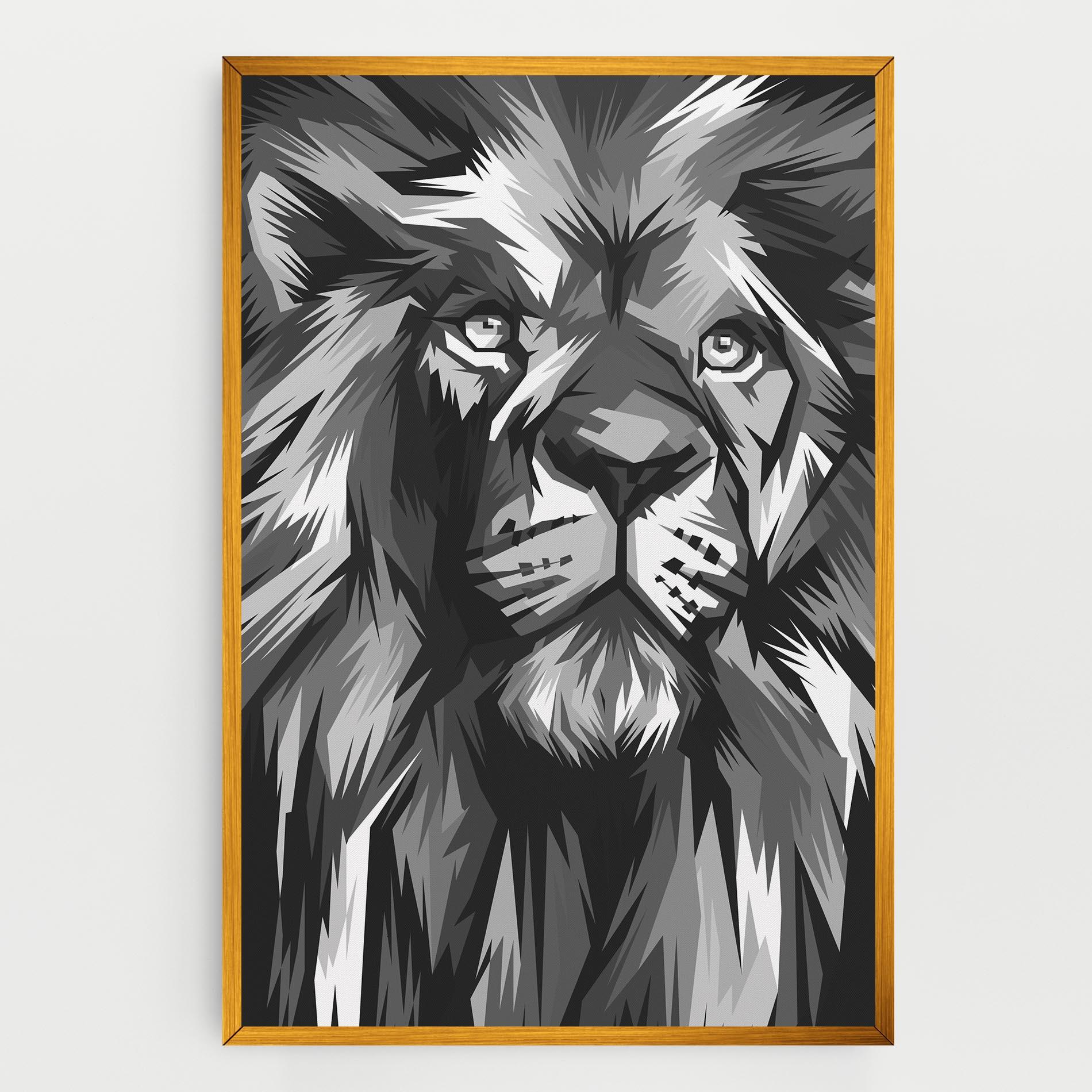 Tablou Canvas Grey Head Lion mockup 0