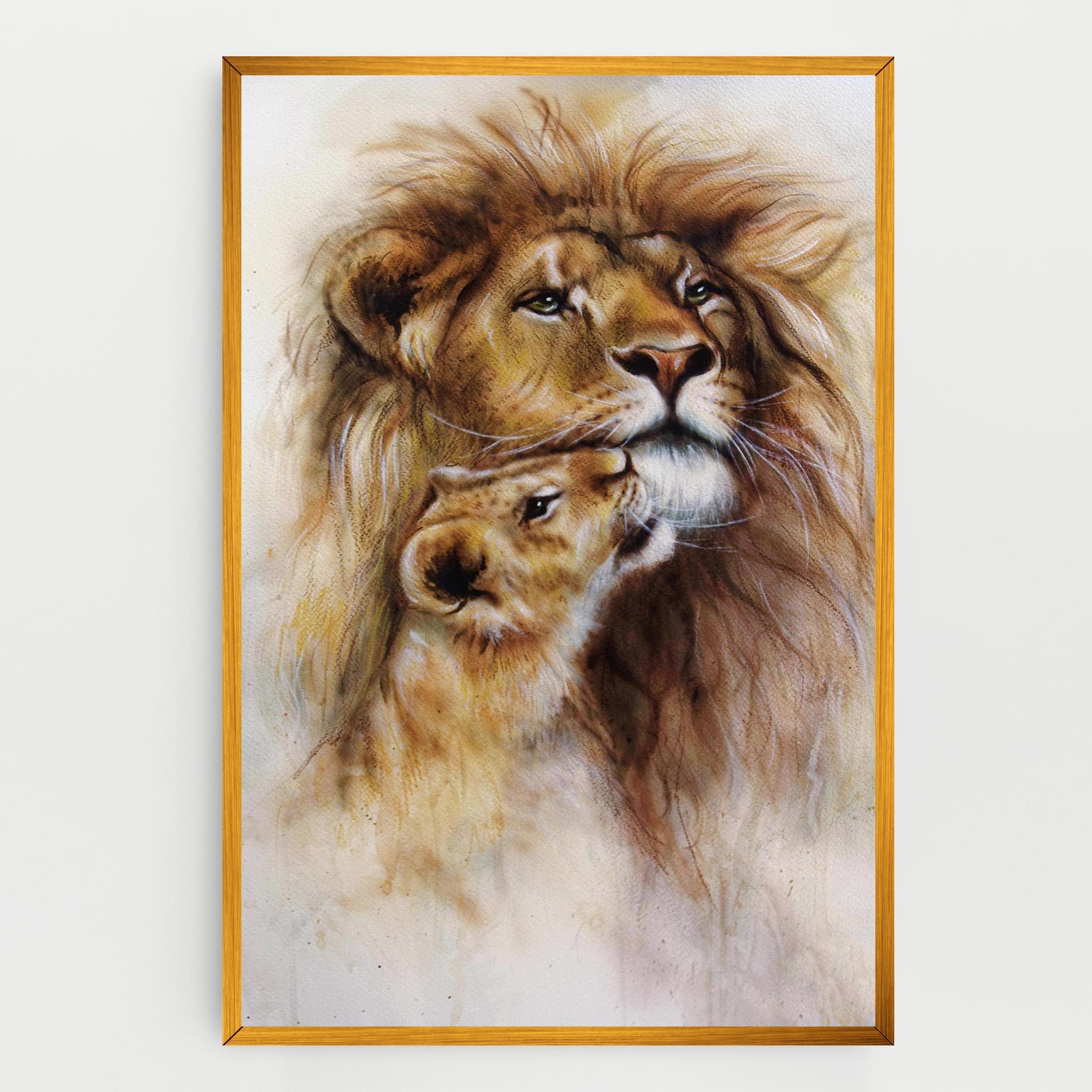 Tablou Canvas Lion Love mockup 0