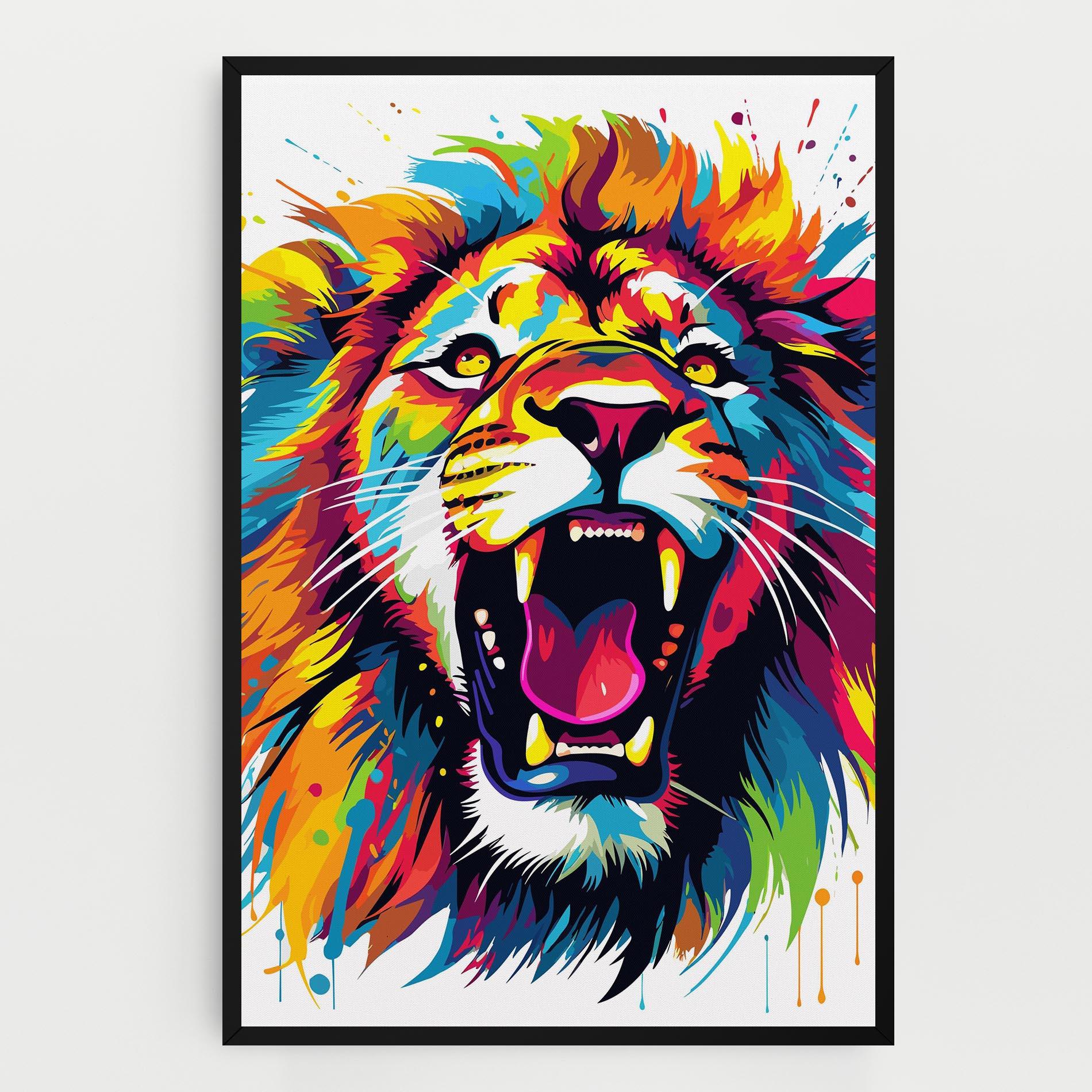 Tablou Canvas Angry Lion Mix mockup 0