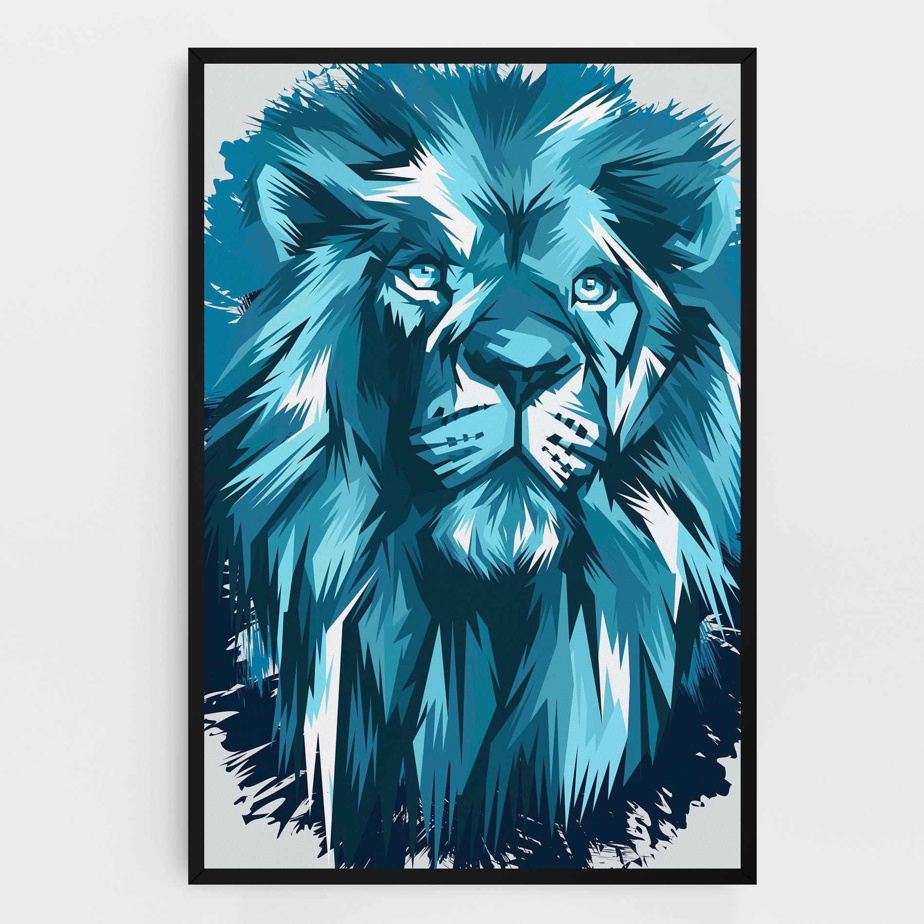 Tablou Canvas Blue Lion Head mockup 0