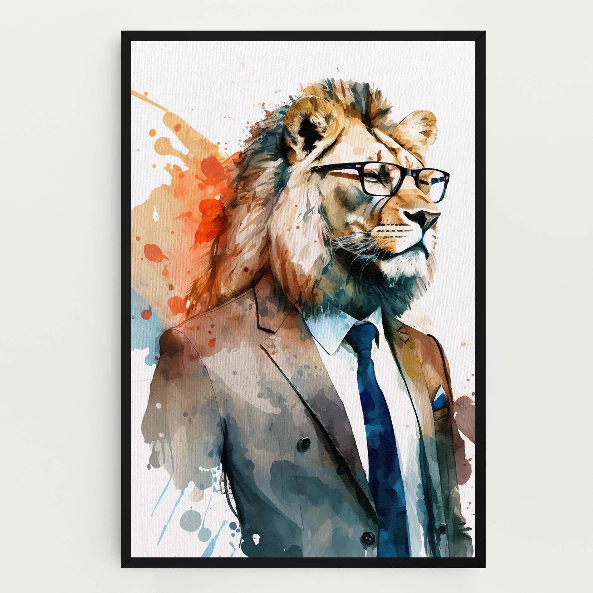 Tablou Canvas Brown Suit Lion mockup 0