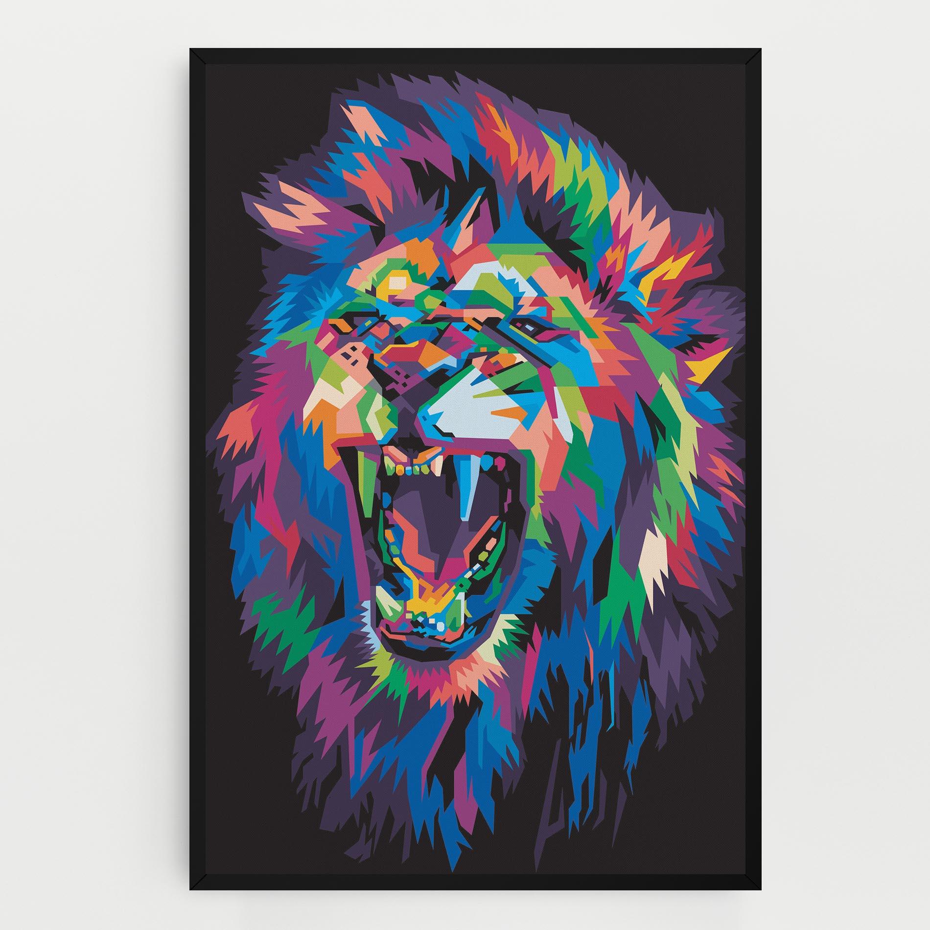 Tablou Canvas Colorful Lion Head mockup 0