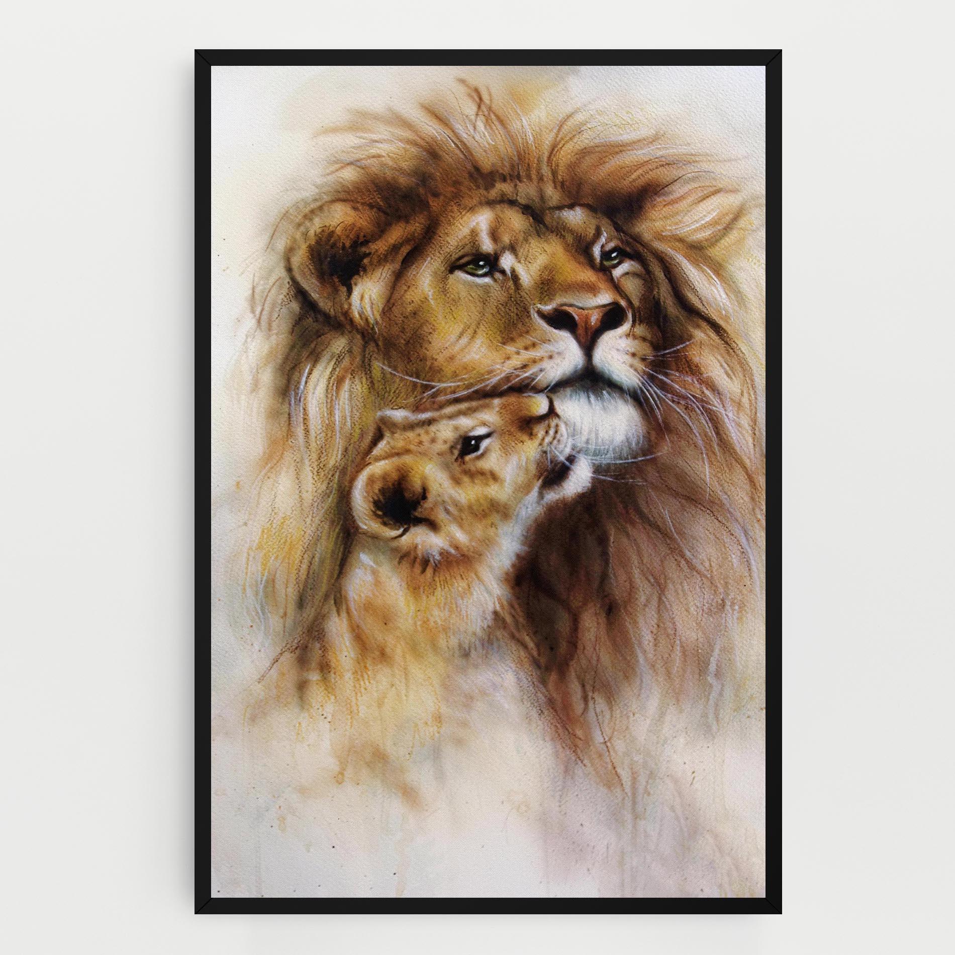Tablou Canvas Lion Love mockup 0
