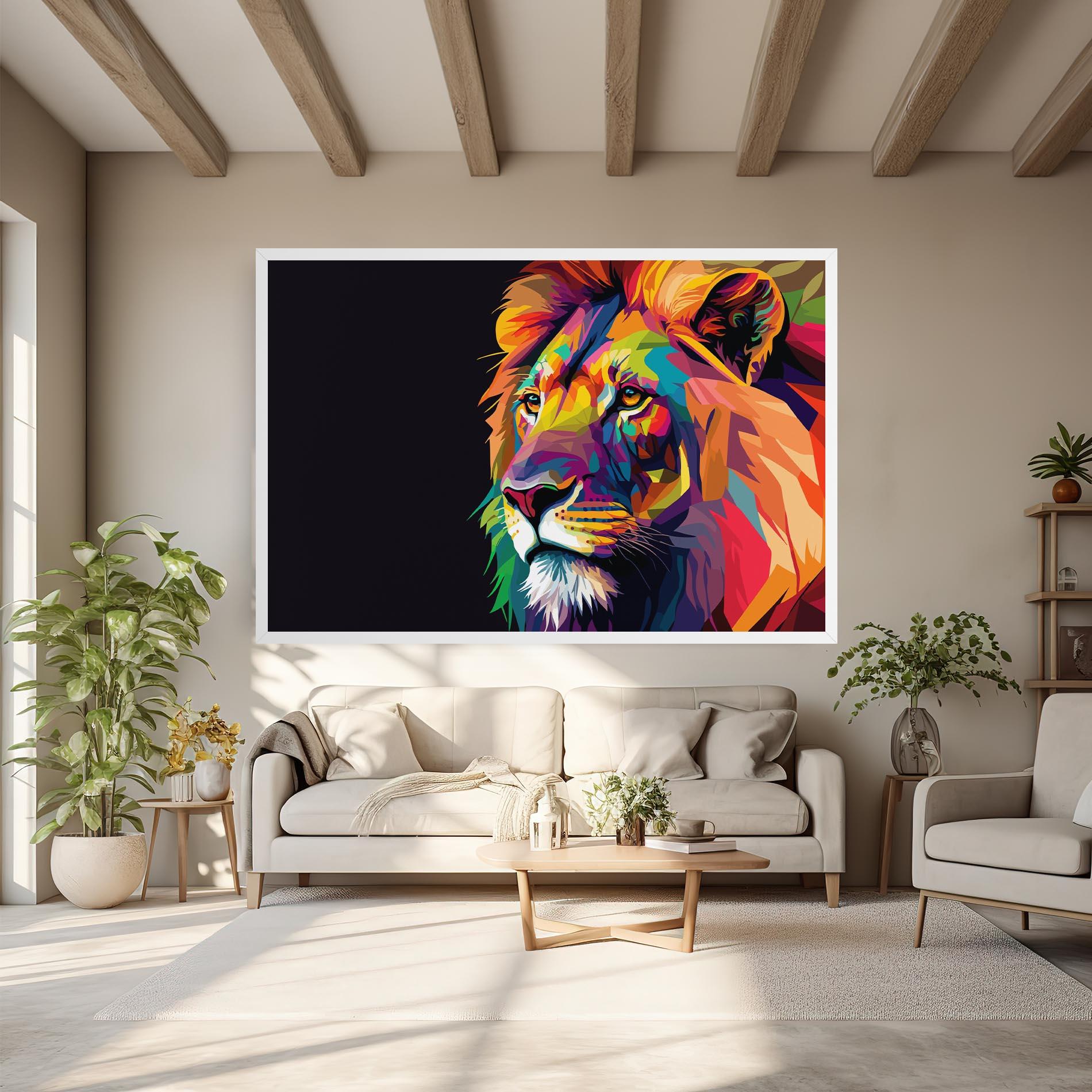 Tablou Canvas Colorful Lion mockup 6