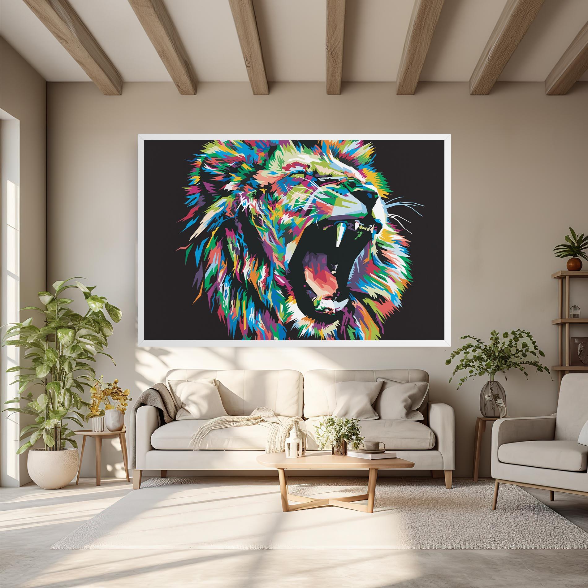 Tablou Canvas Green Blue Lion mockup 6