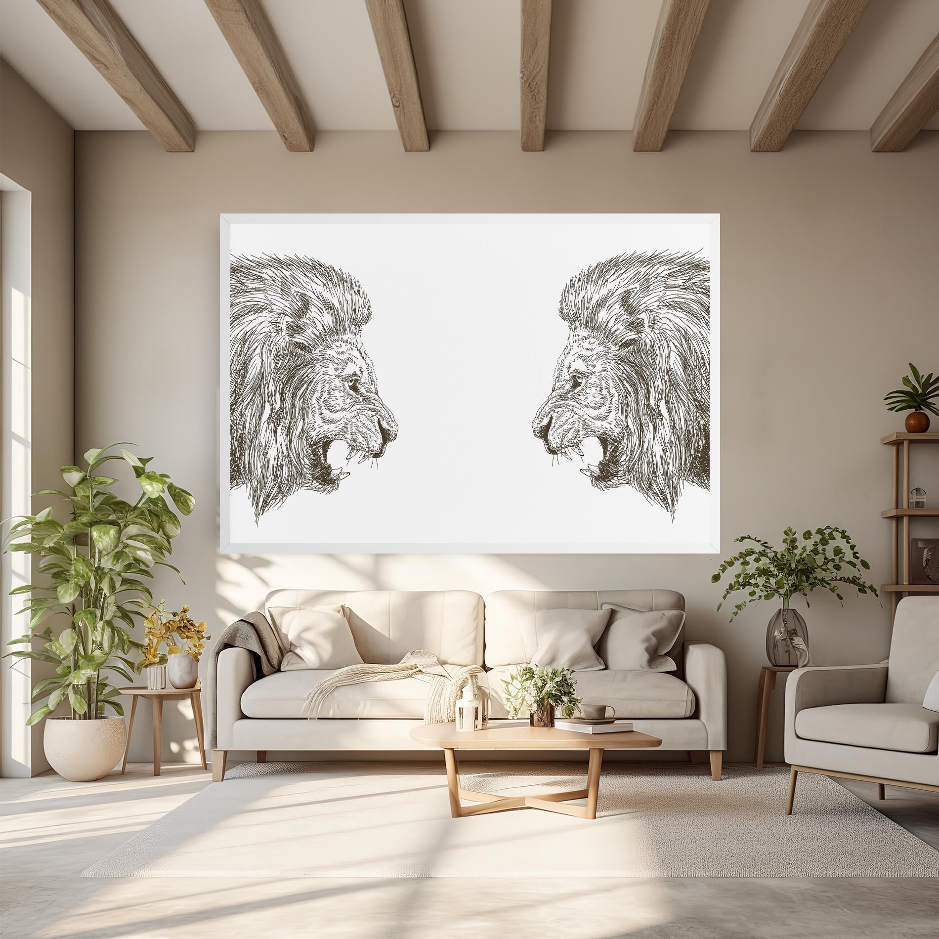 Tablou Canvas Lion For Text mockup 6