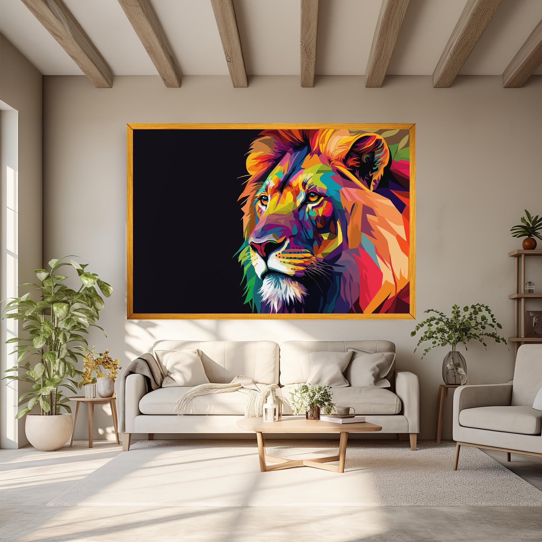 Tablou Canvas Colorful Lion mockup 6
