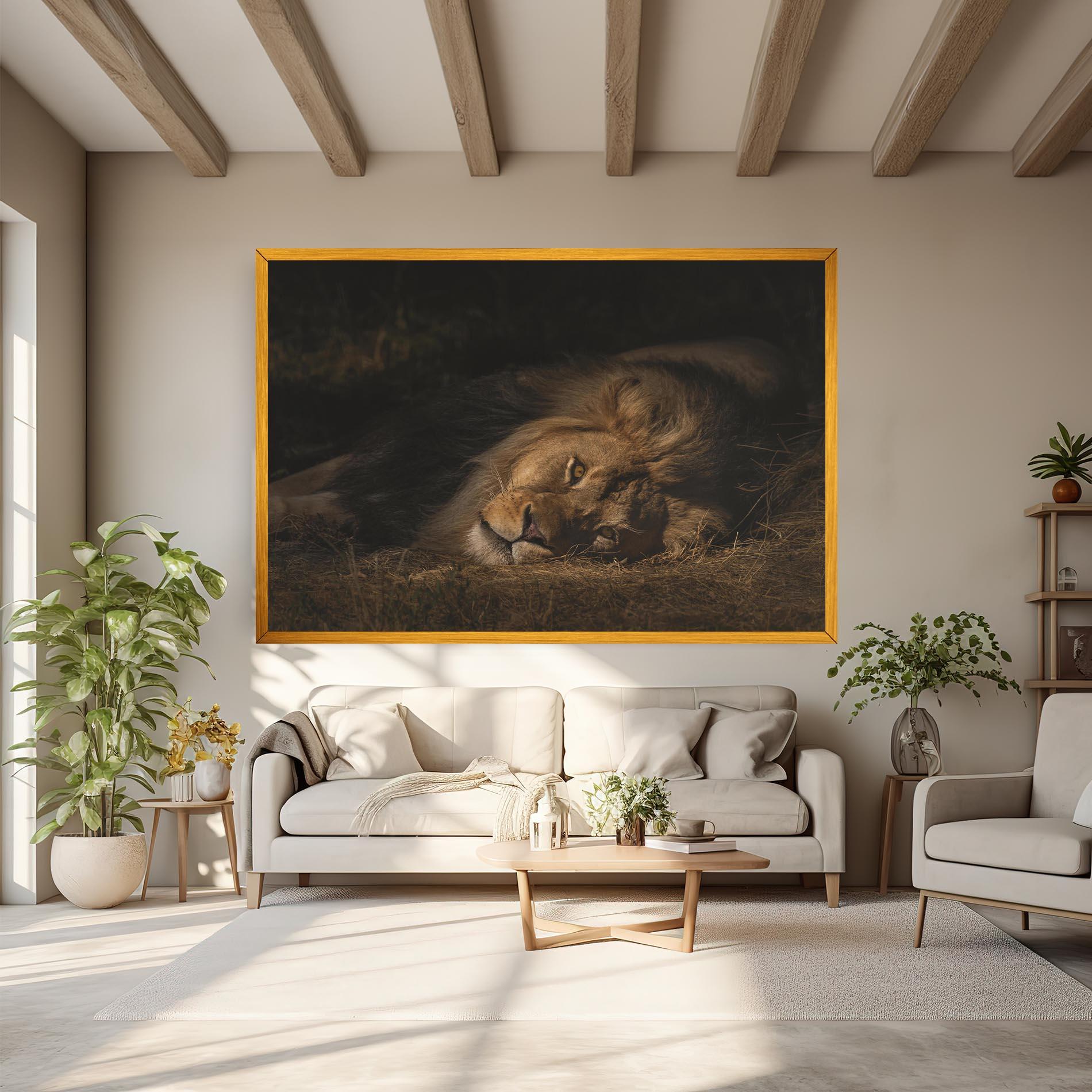 Tablou Canvas Lion Laying Down mockup 6