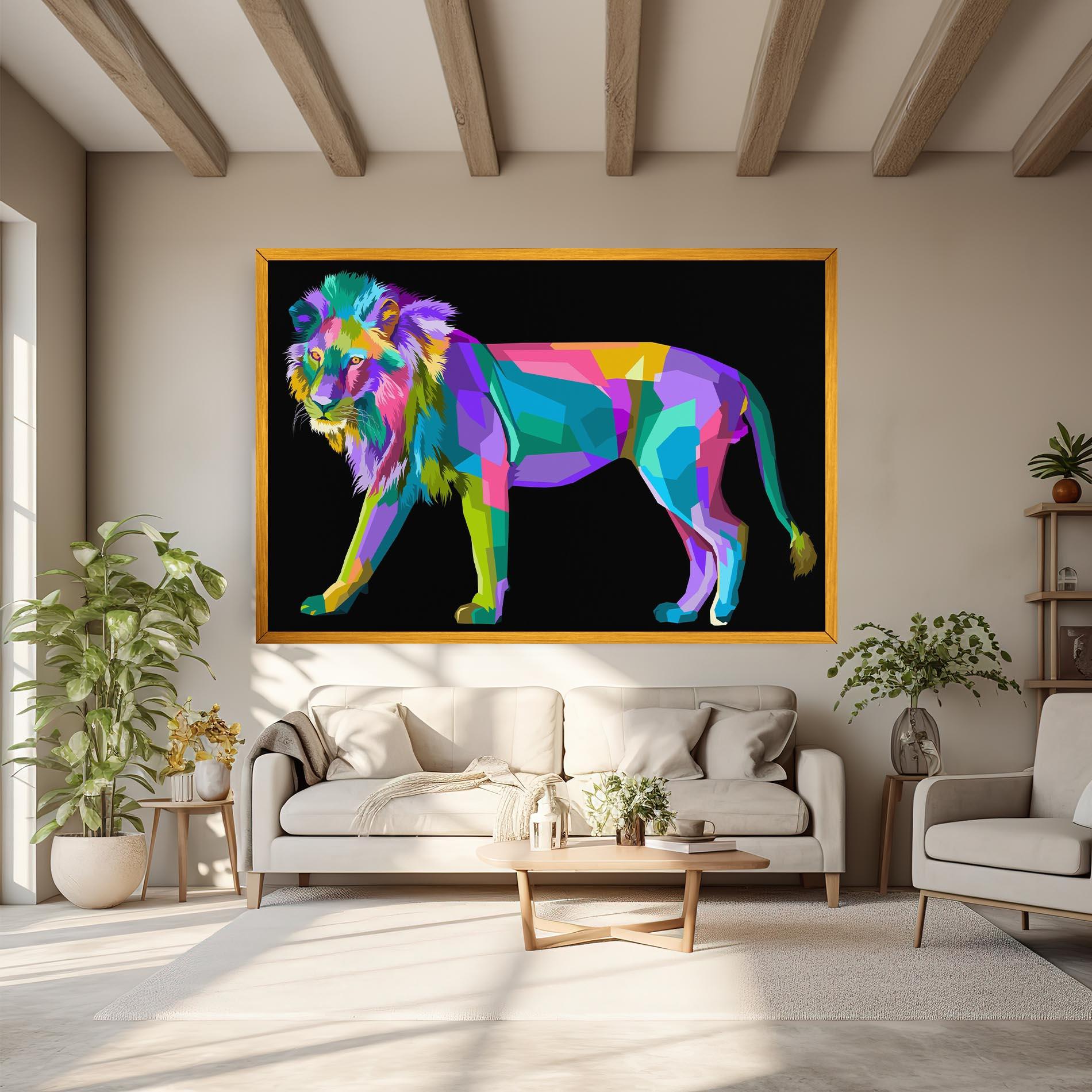 Tablou Canvas Lion Walking mockup 6