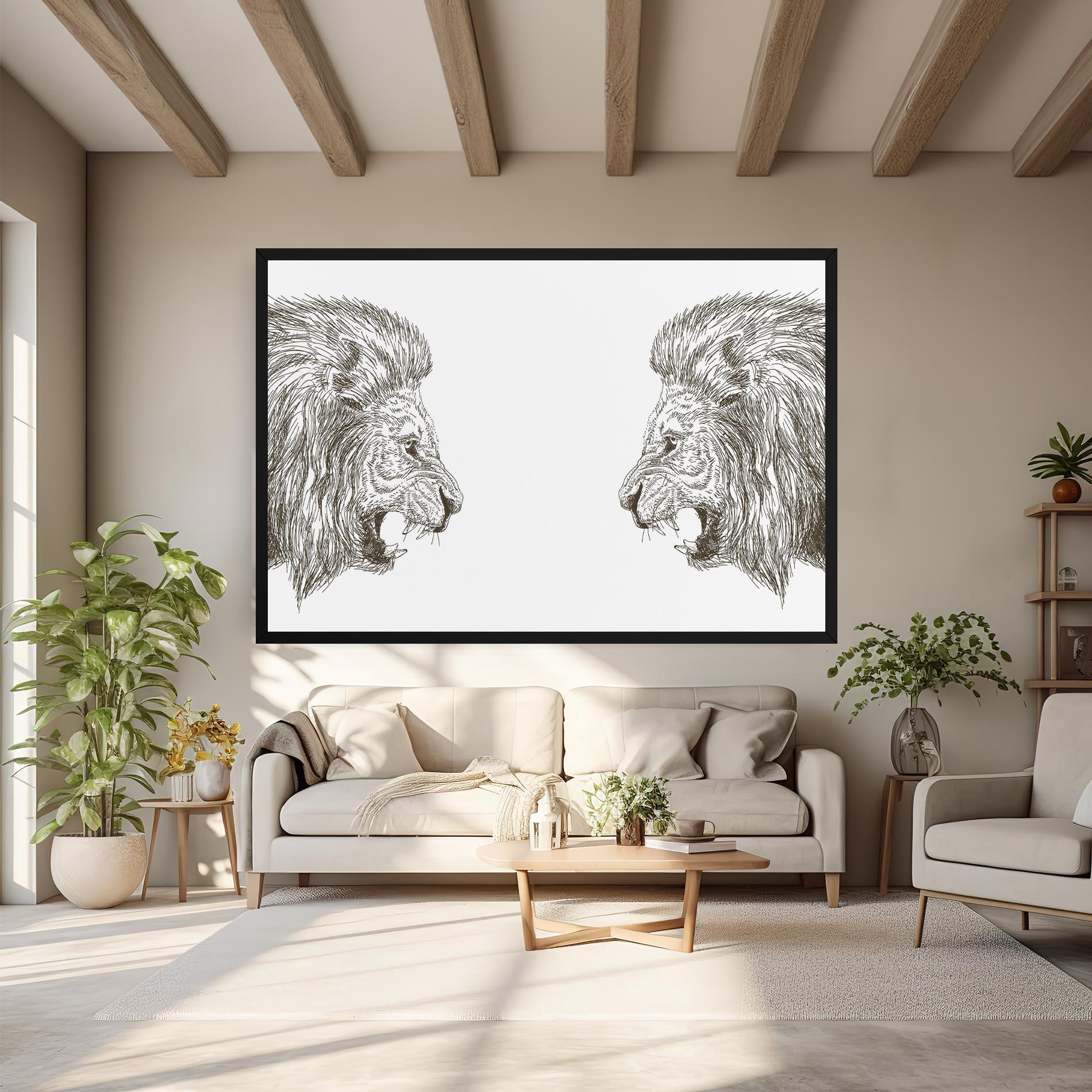 Tablou Canvas Lion For Text mockup 6