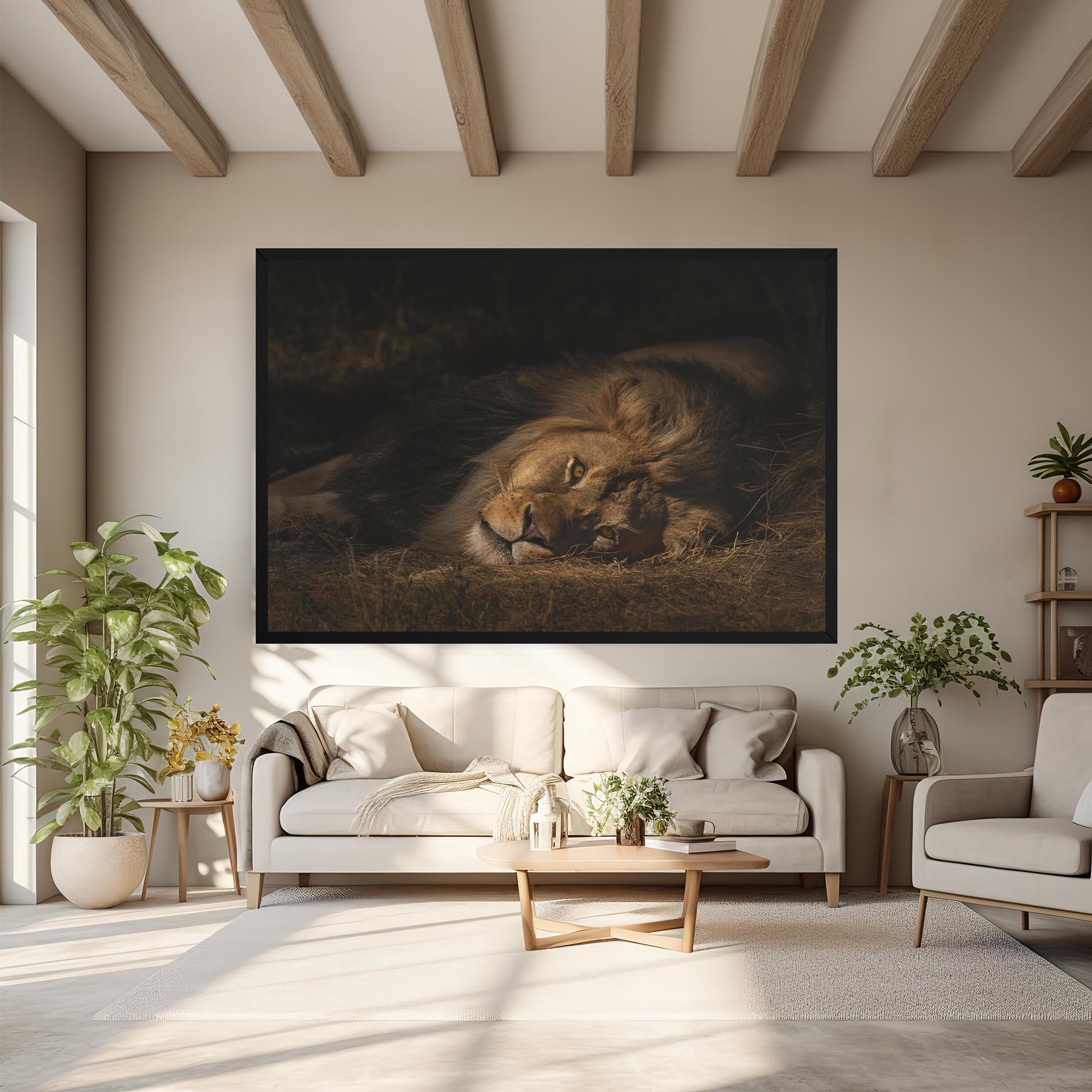 Tablou Canvas Lion Laying Down mockup 6