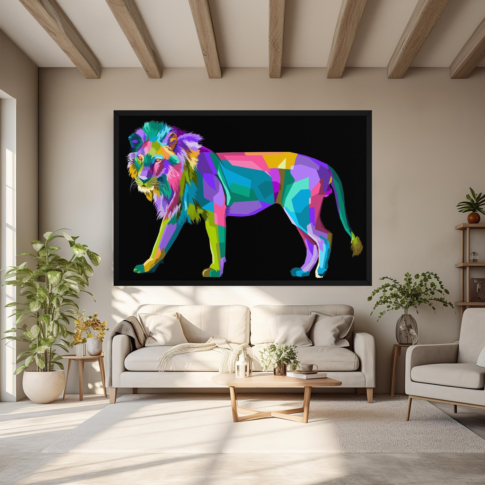 Tablou Canvas Lion Walking mockup 6