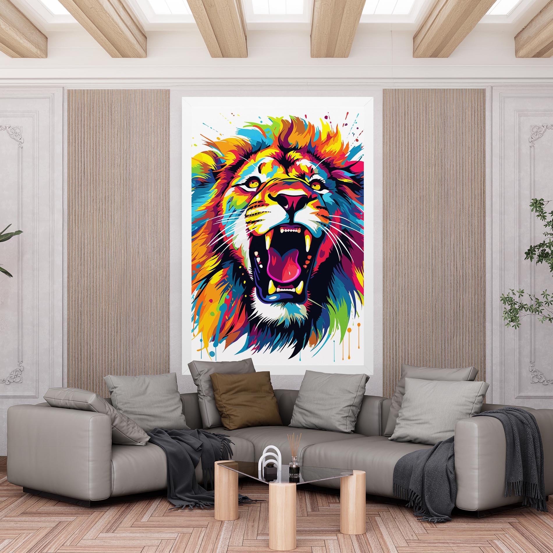 Tablou Canvas Angry Lion Mix mockup 6
