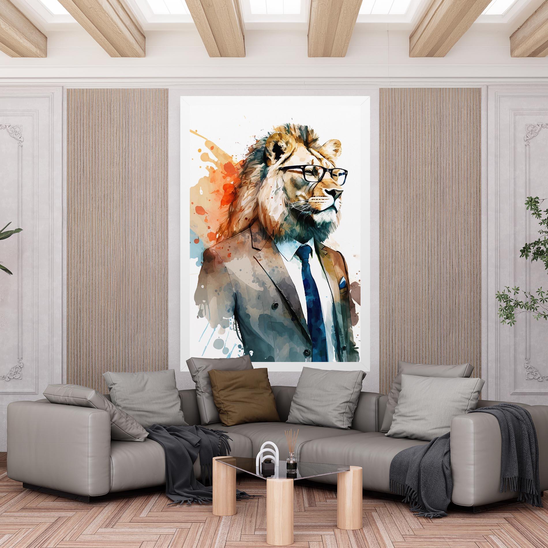 Tablou Canvas Brown Suit Lion mockup 6