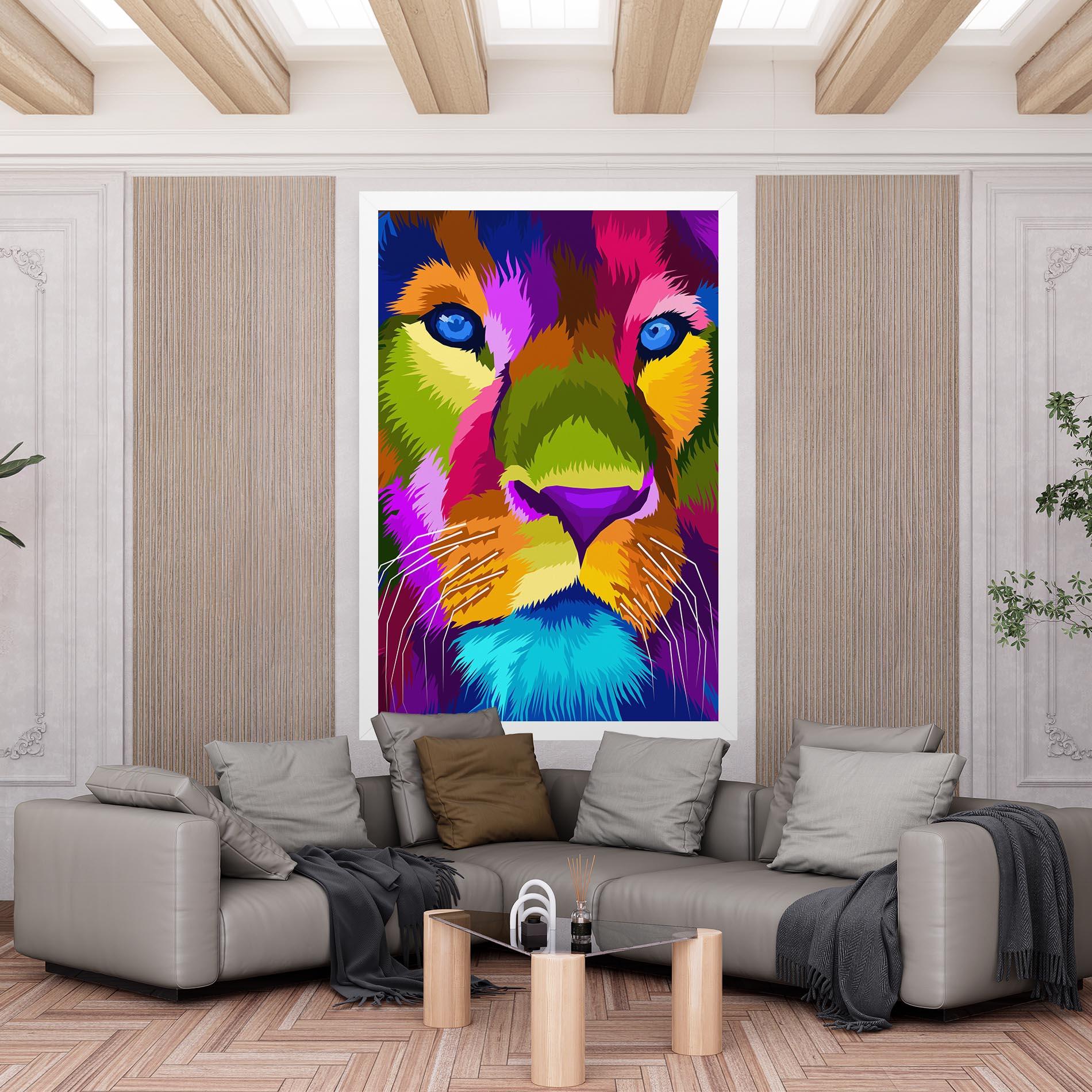 Tablou Canvas Color Lion Close Up mockup 6