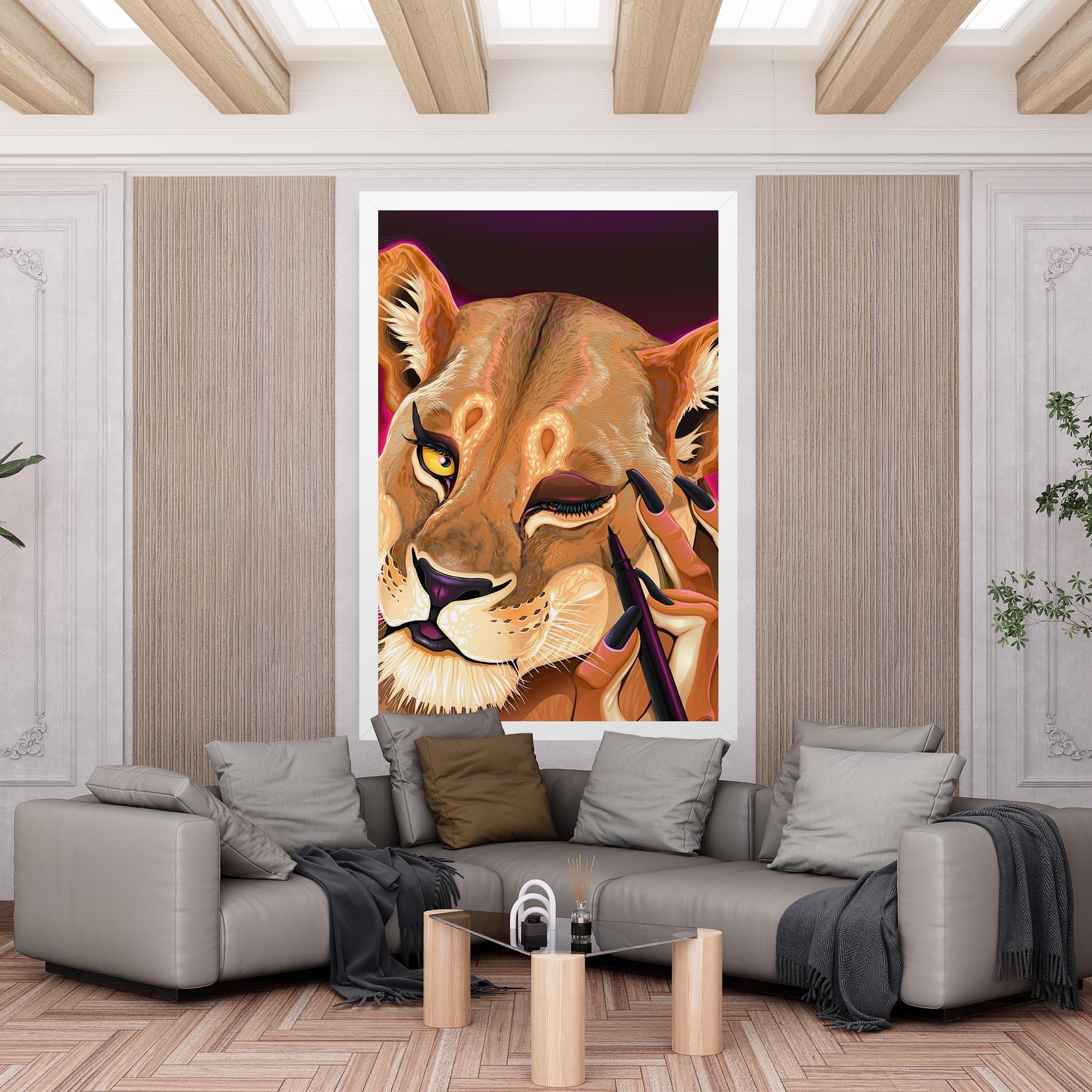 Tablou Canvas Female Lion Makeup mockup 6