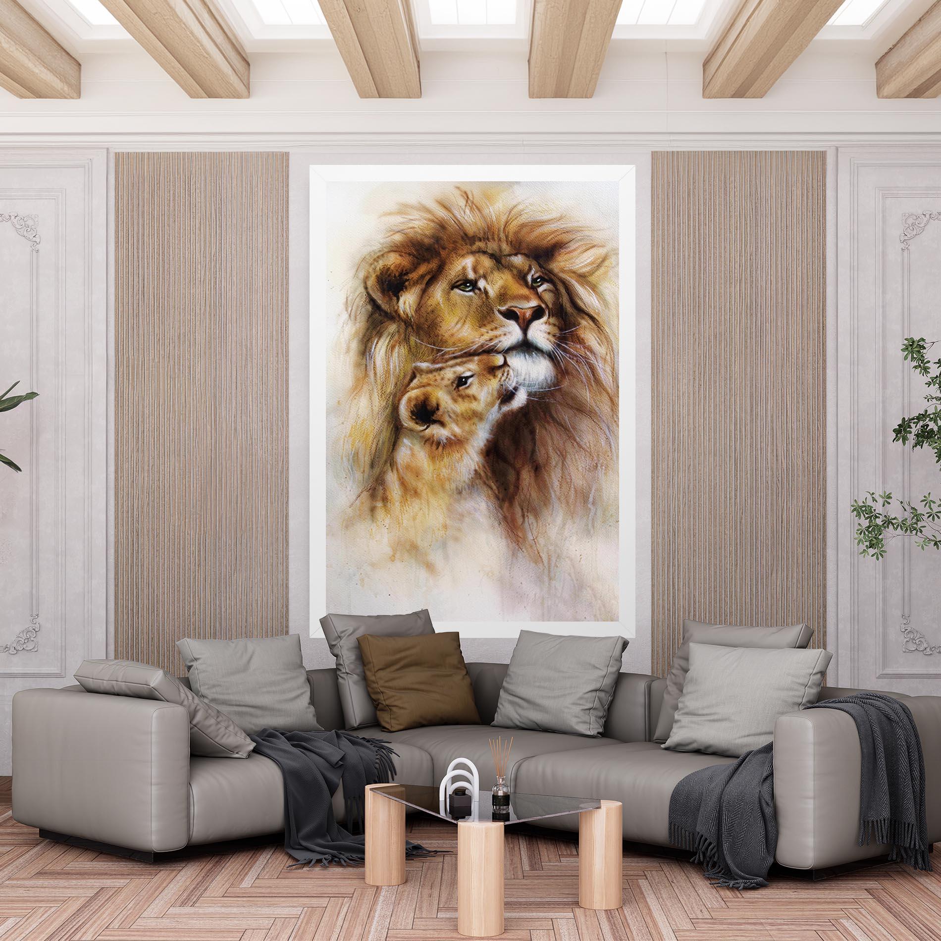 Tablou Canvas Lion Love mockup 6