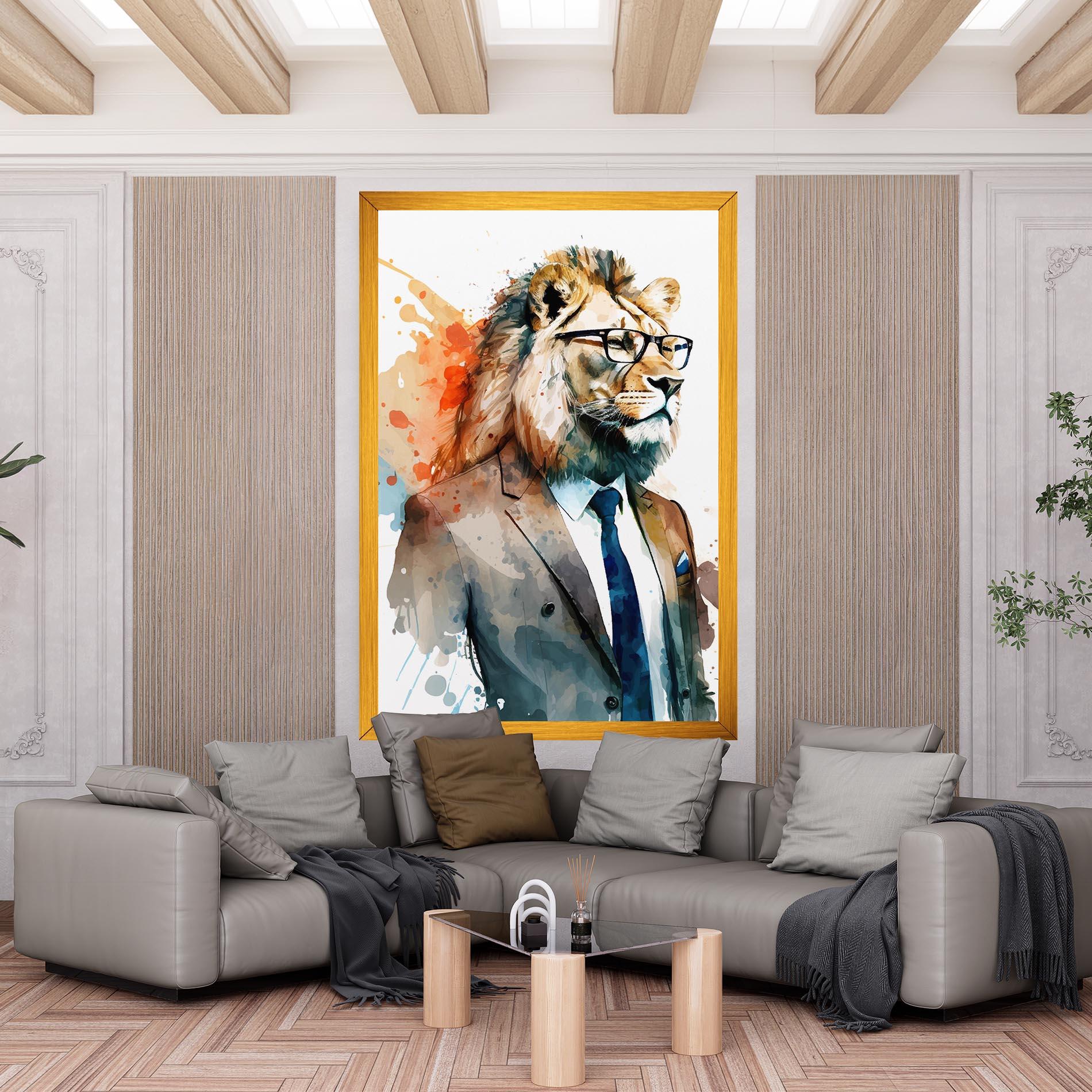 Tablou Canvas Brown Suit Lion mockup 6