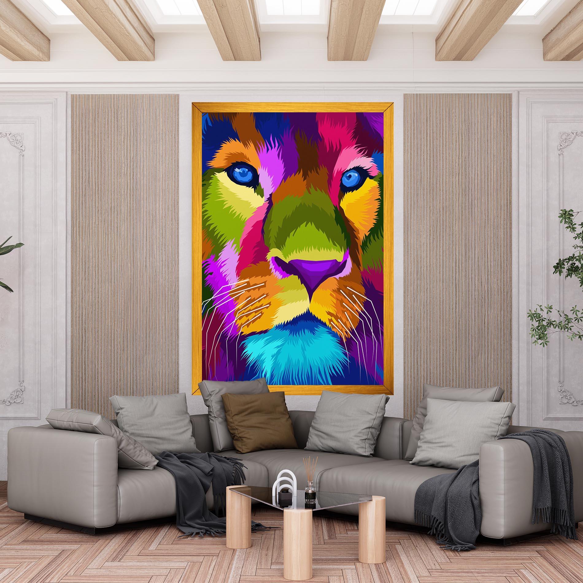 Tablou Canvas Color Lion Close Up mockup 6