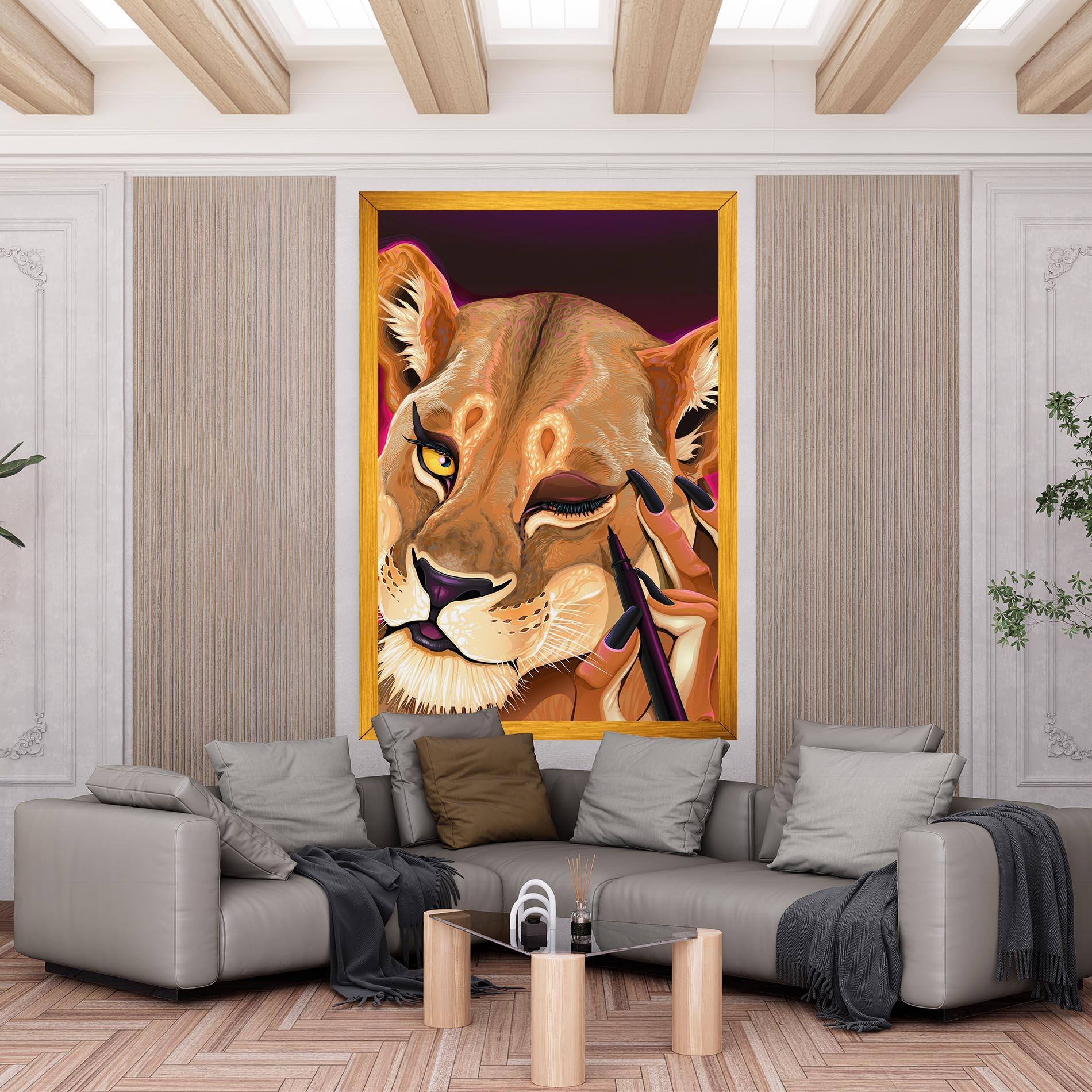 Tablou Canvas Female Lion Makeup mockup 6