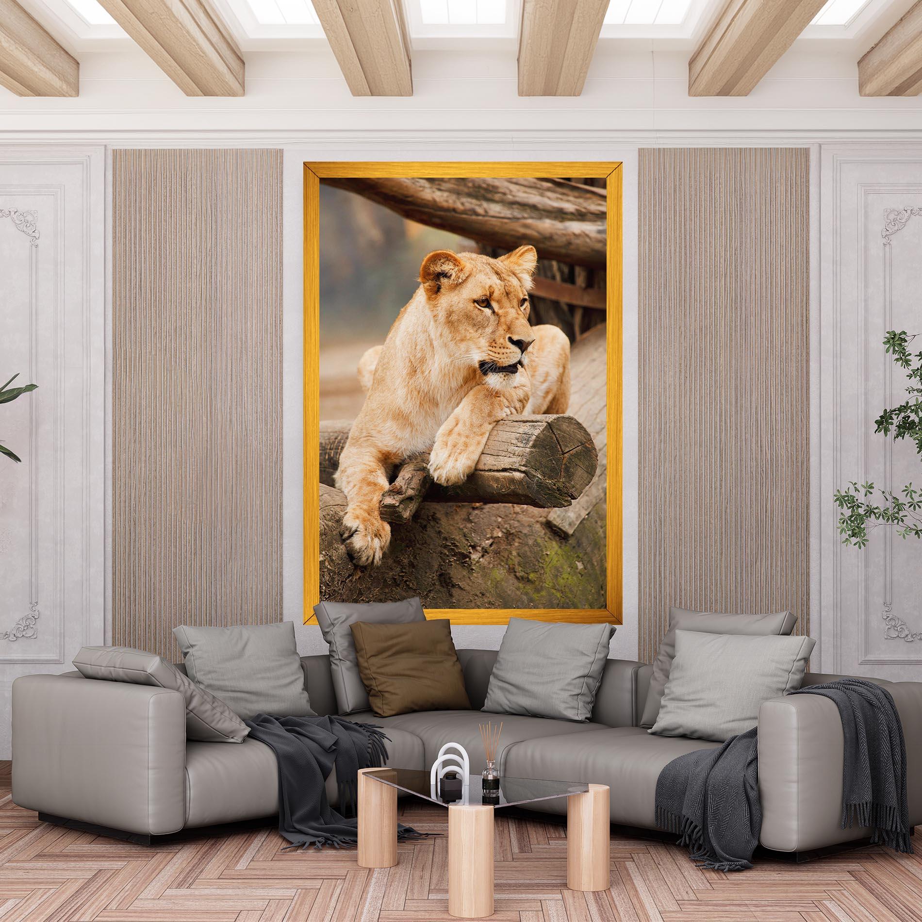 Tablou Canvas Female Lion Sitting mockup 6