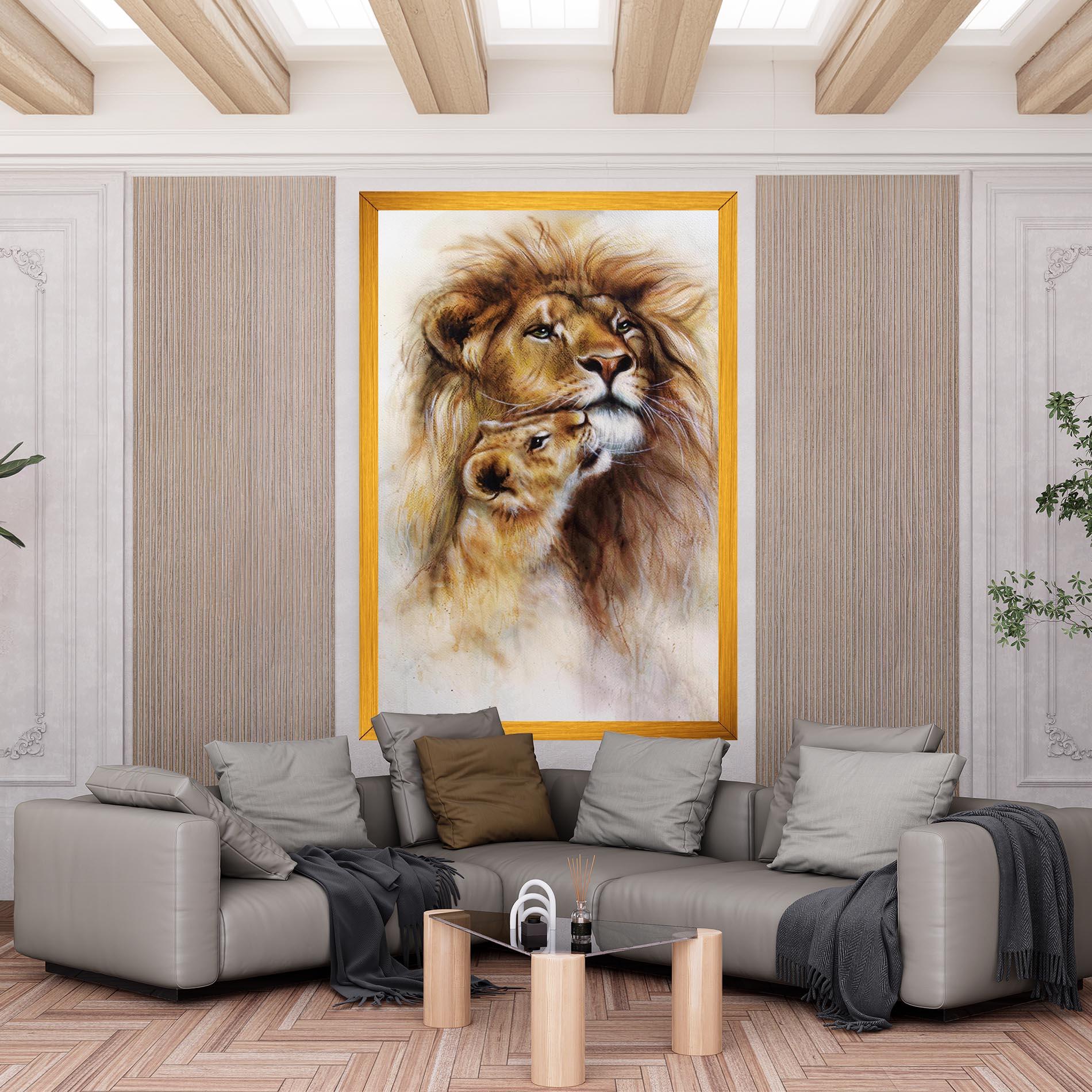 Tablou Canvas Lion Love mockup 6