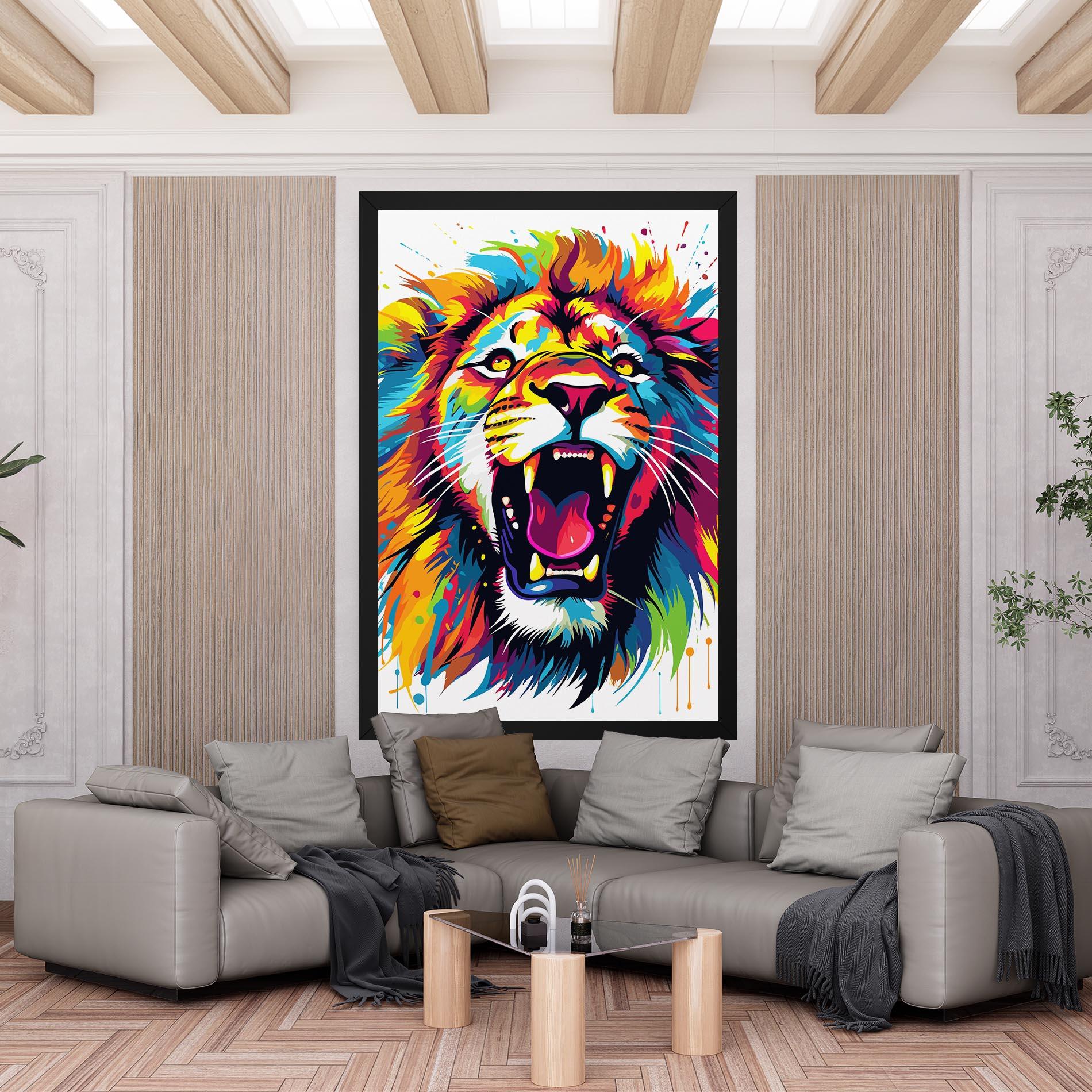 Tablou Canvas Angry Lion Mix mockup 6