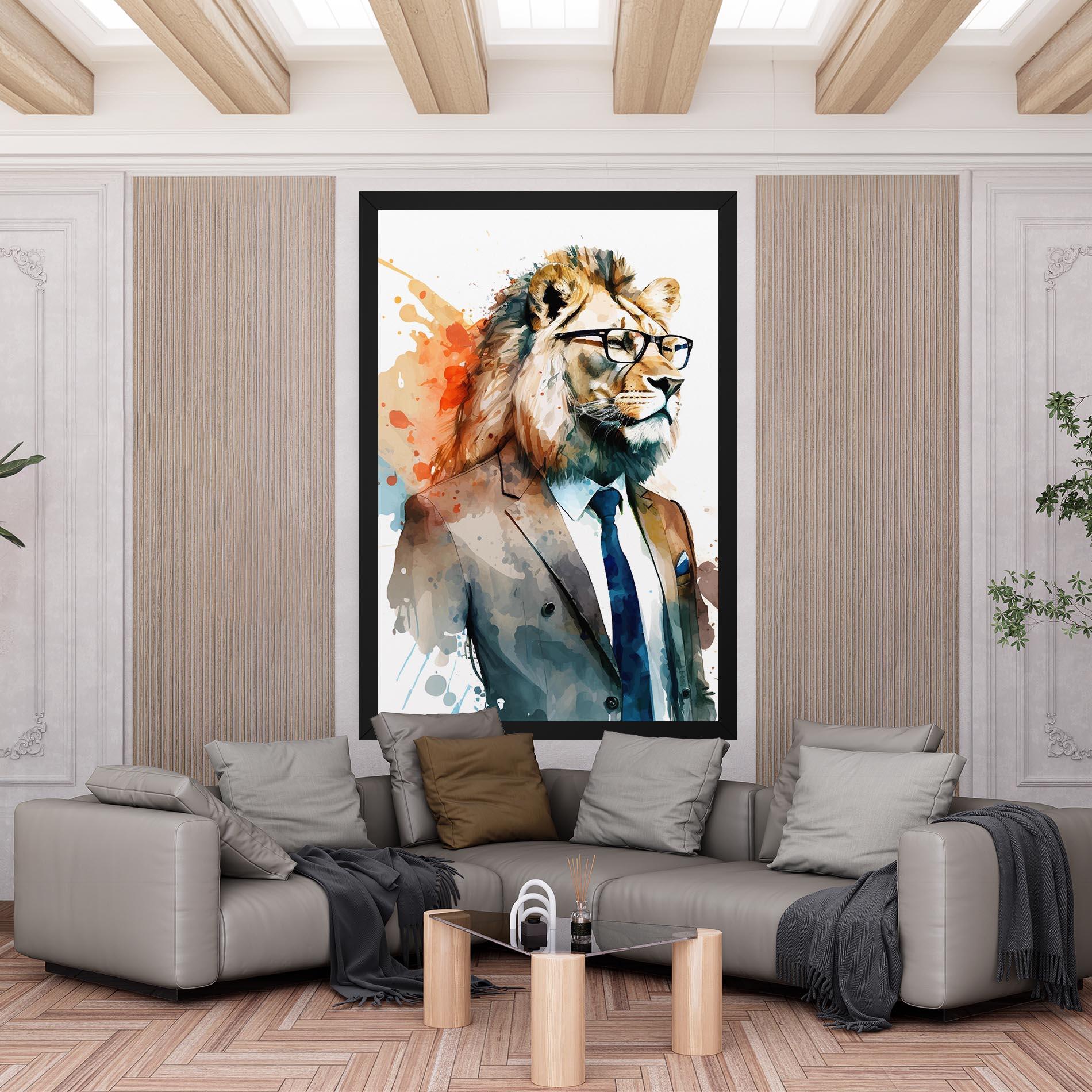 Tablou Canvas Brown Suit Lion mockup 6