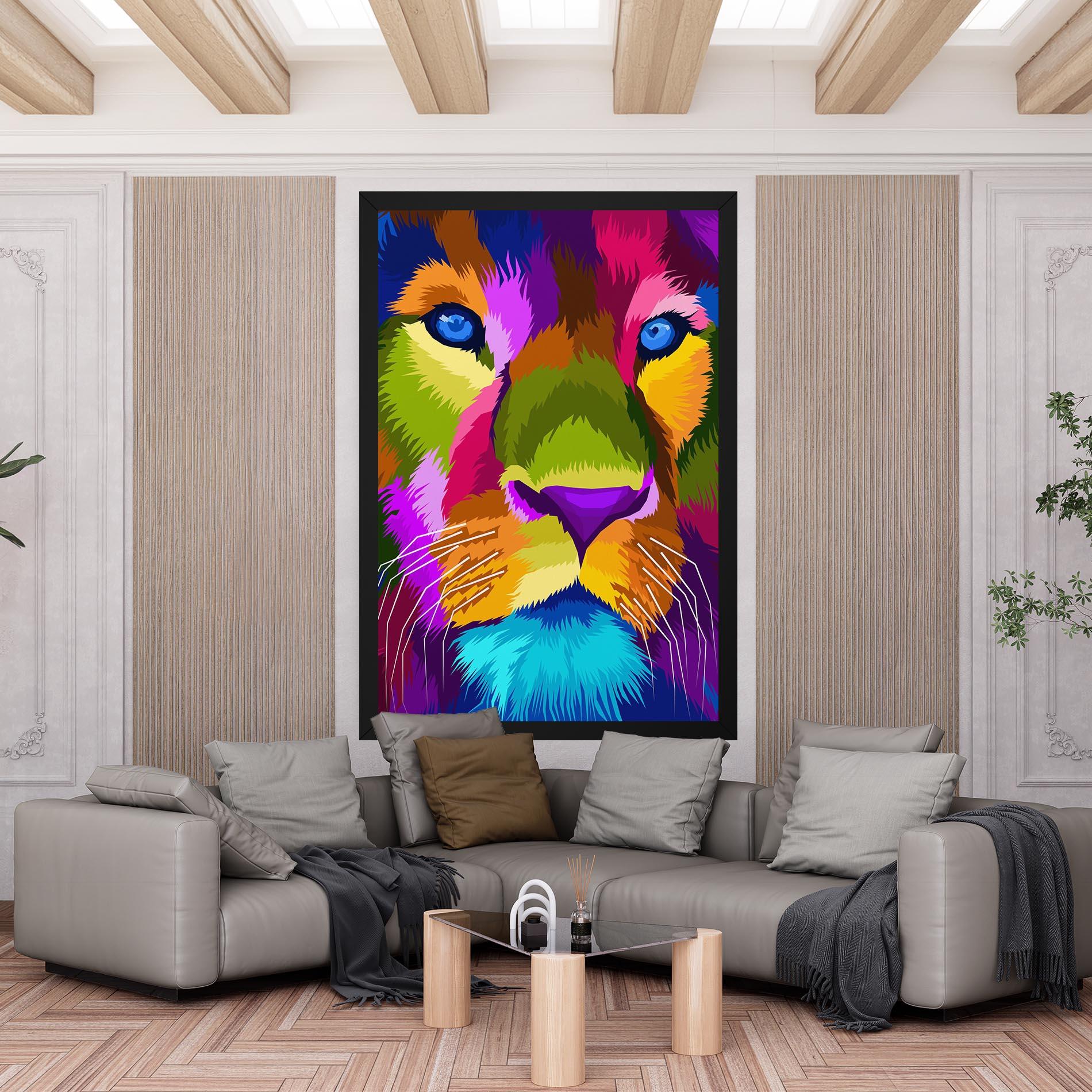 Tablou Canvas Color Lion Close Up mockup 6