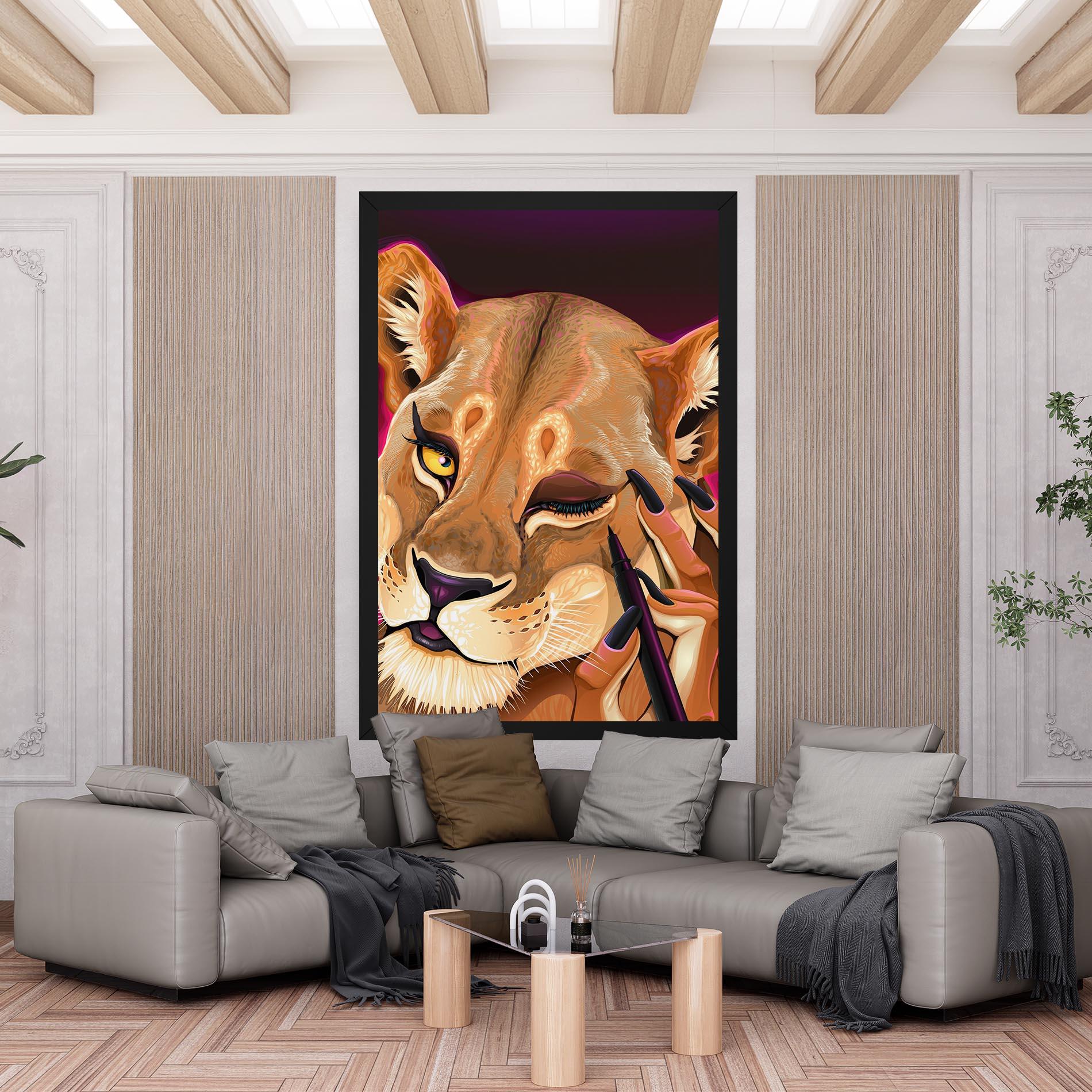 Tablou Canvas Female Lion Makeup mockup 6