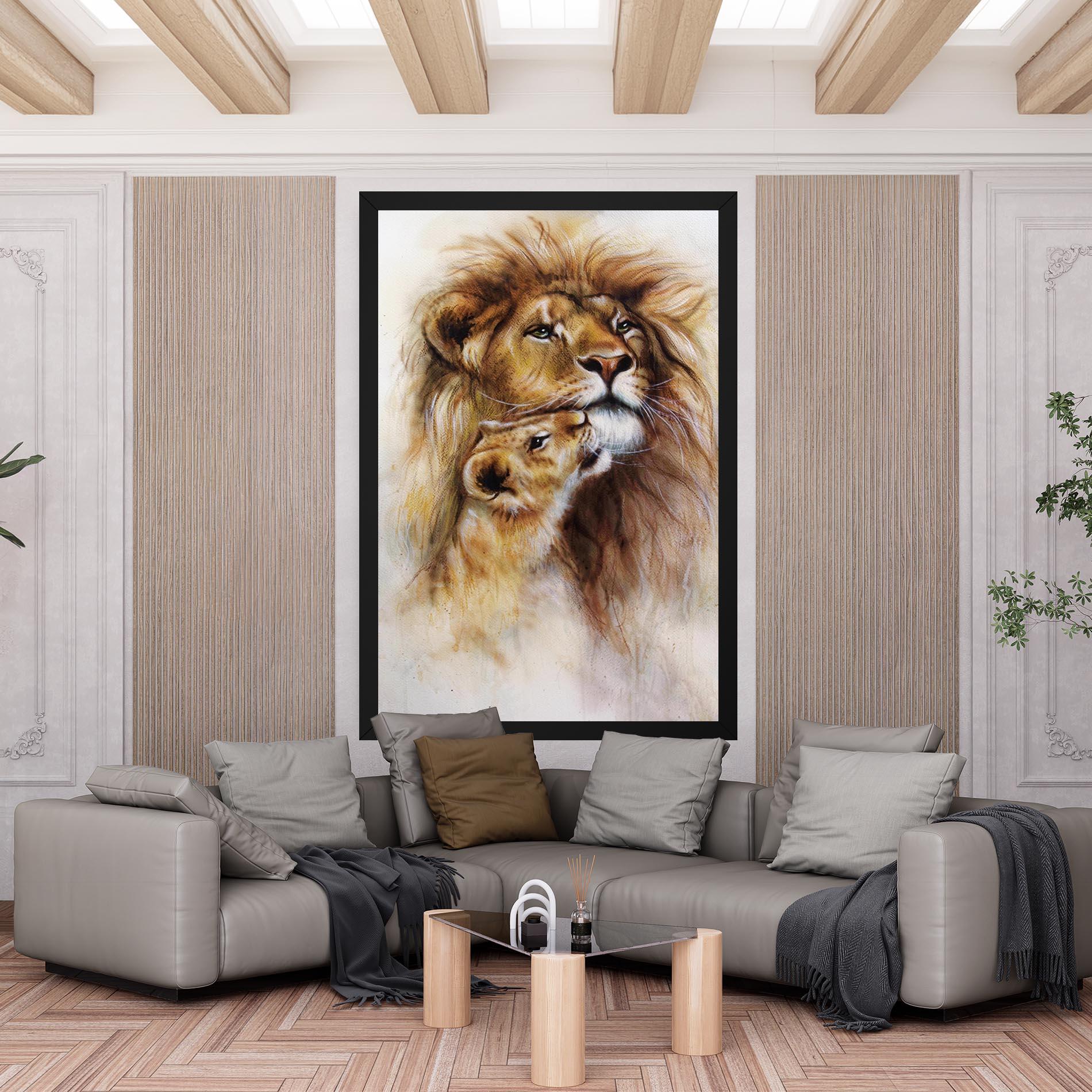 Tablou Canvas Lion Love mockup 6