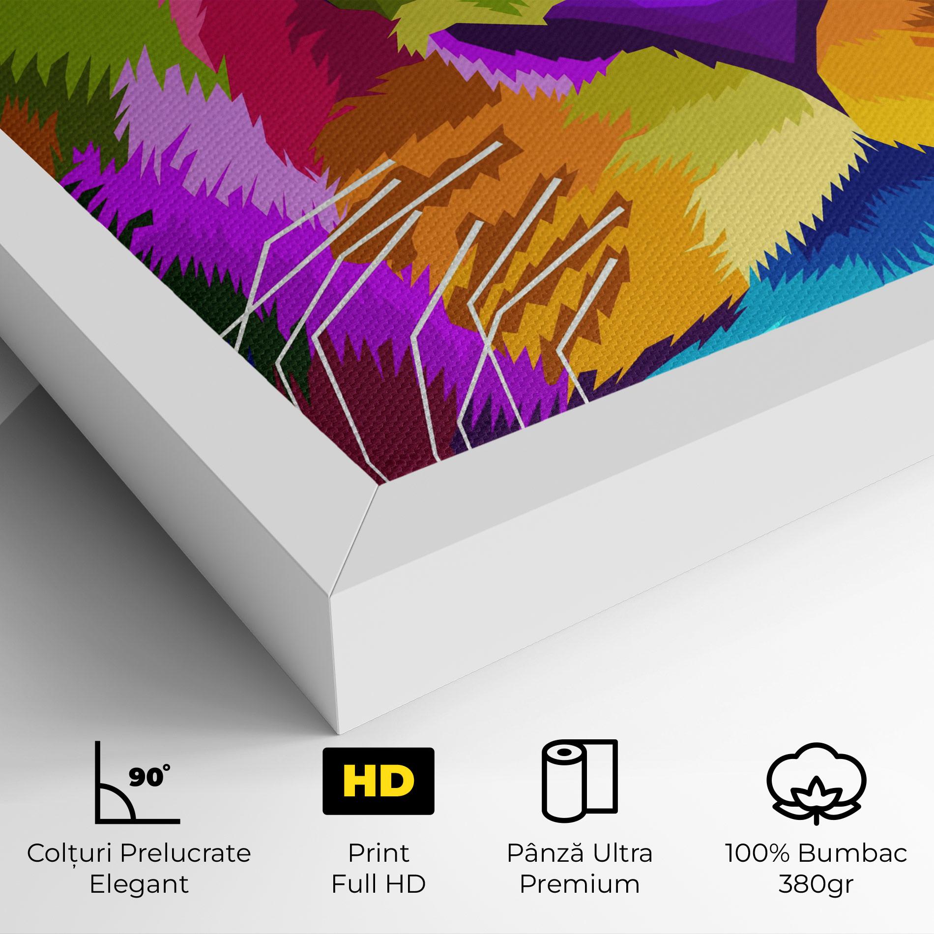 Tablou Canvas Color Lion Close Up mockup 4