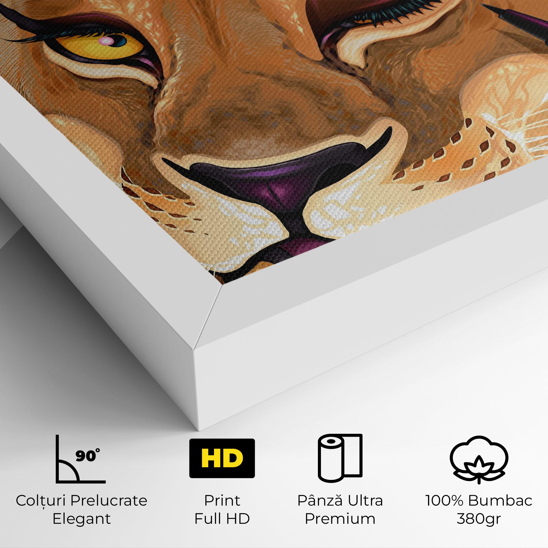 Tablou Canvas Female Lion Makeup mockup 4