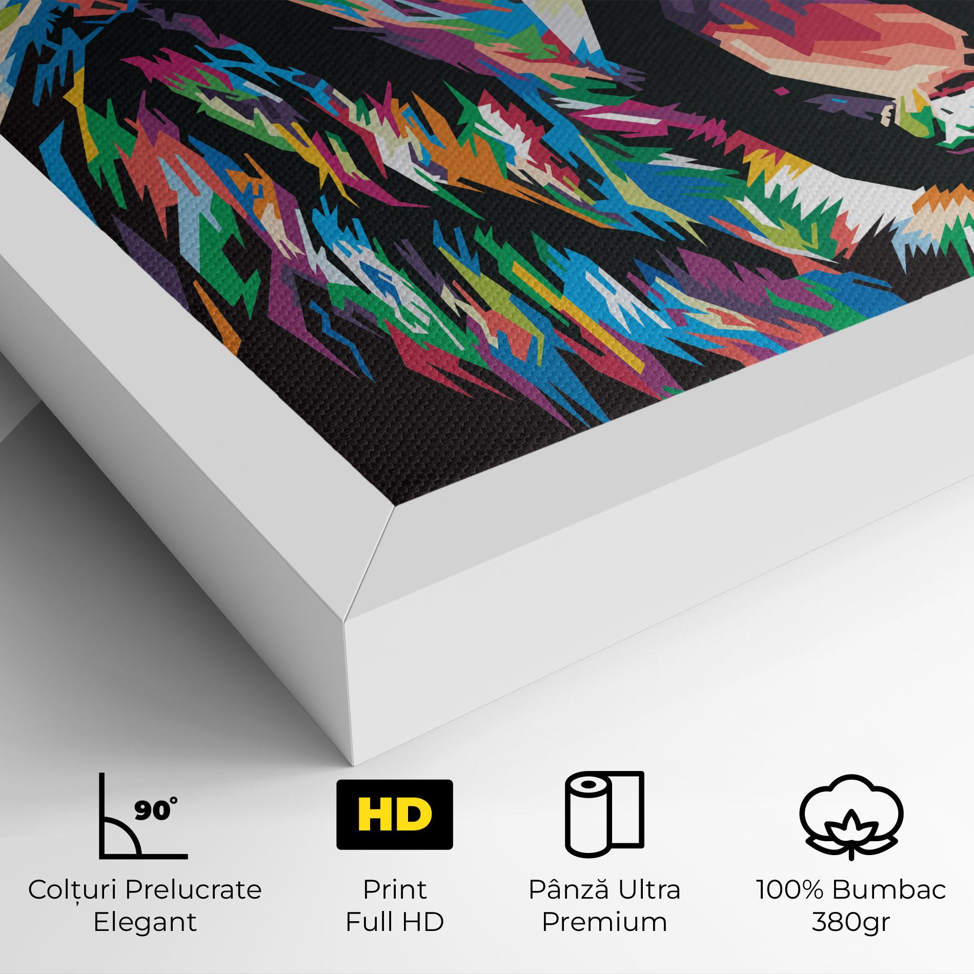 Tablou Canvas Green Blue Lion mockup 4