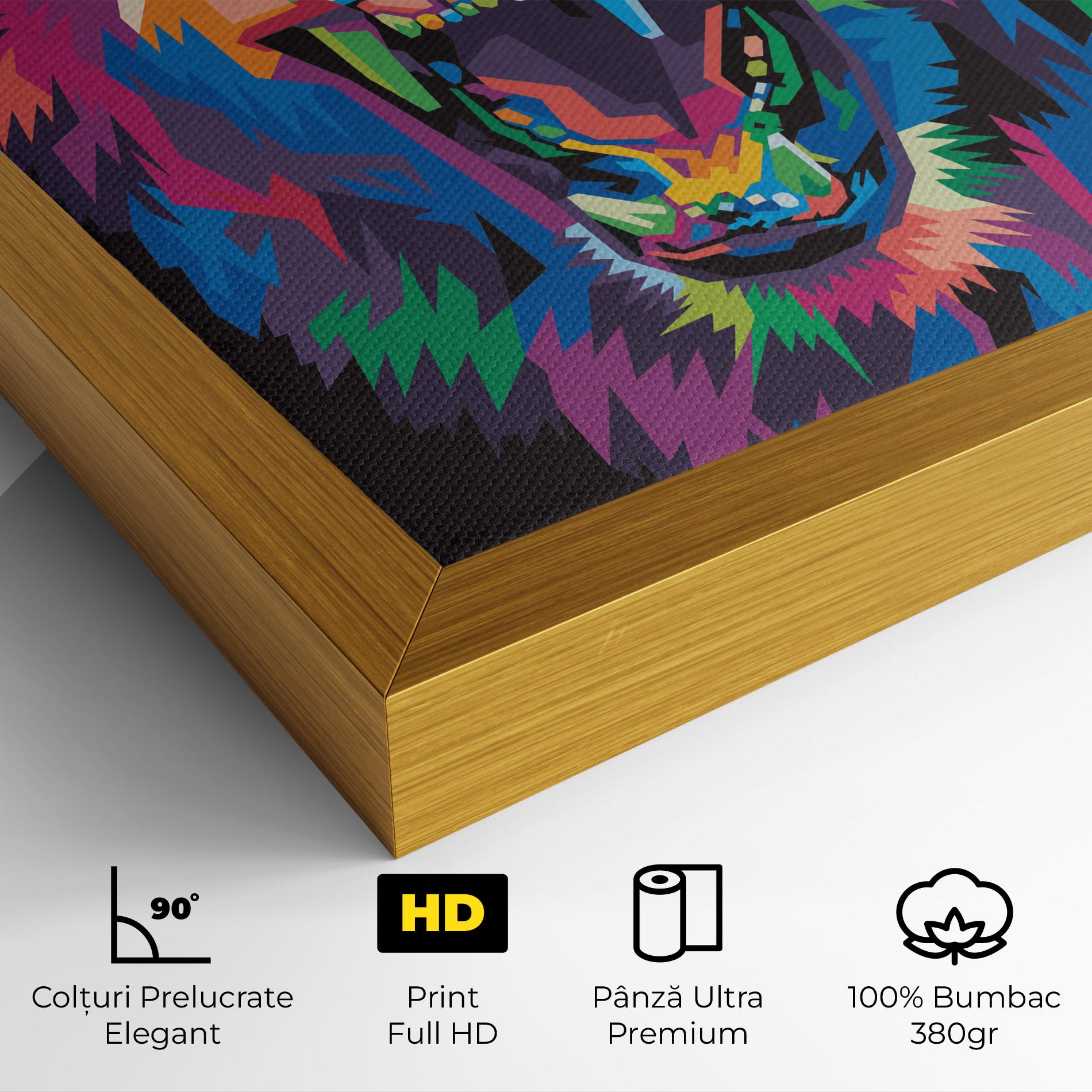 Tablou Canvas Colorful Lion Head mockup 4