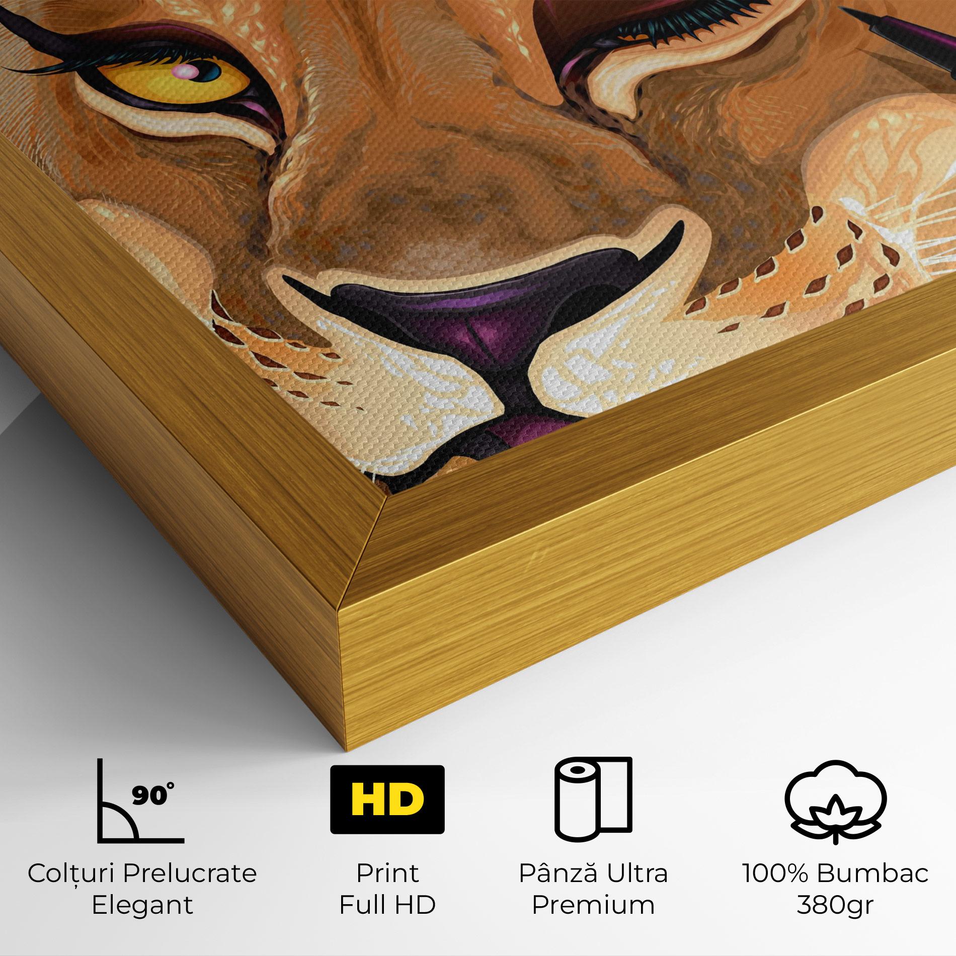 Tablou Canvas Female Lion Makeup mockup 4