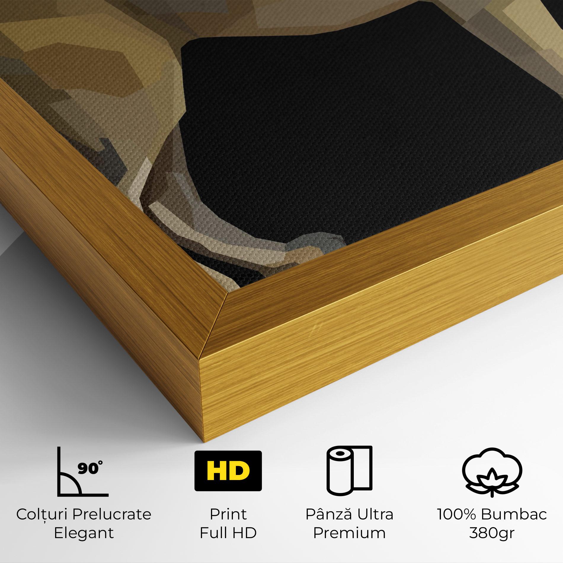 Tablou Canvas Lion Art On Black mockup 4