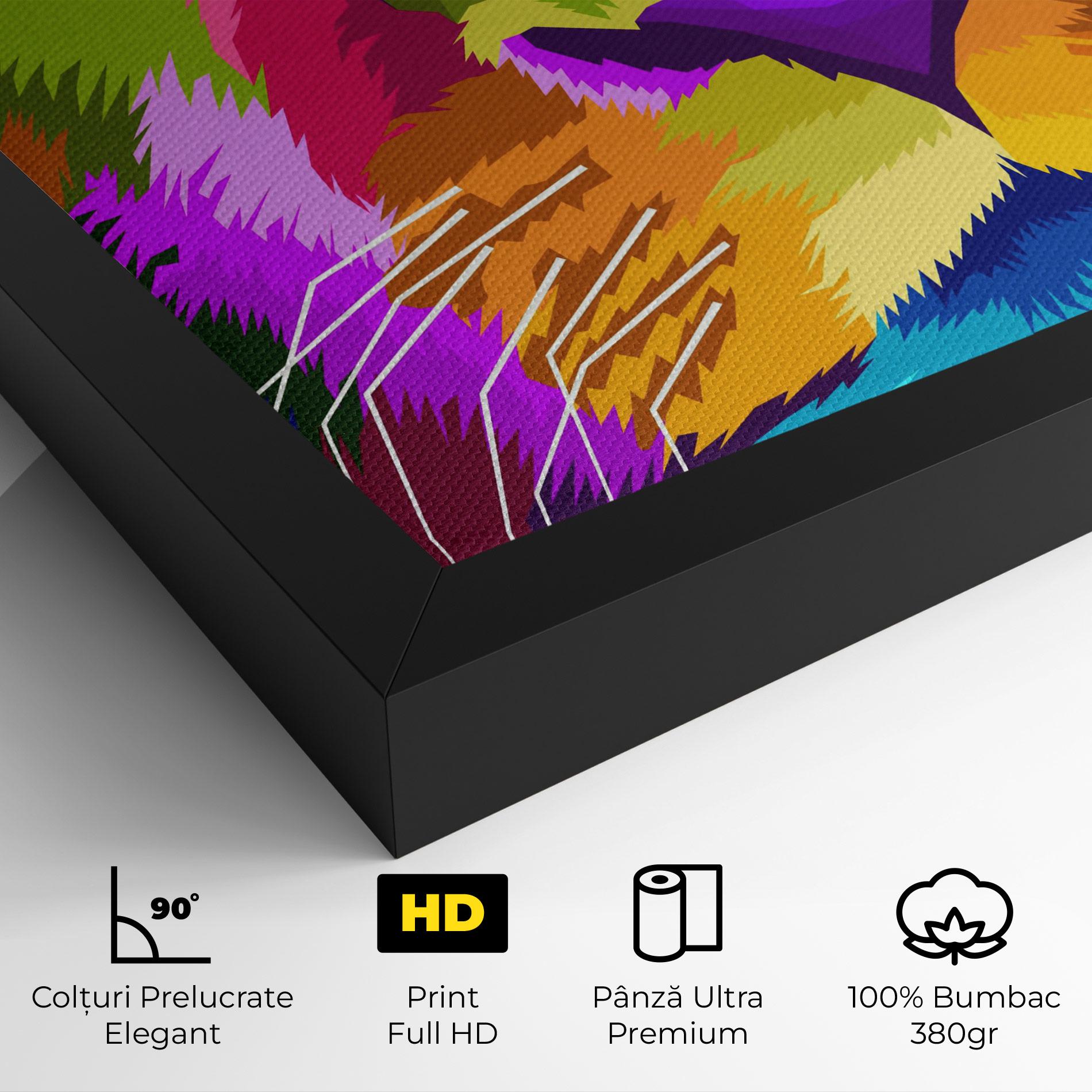 Tablou Canvas Color Lion Close Up mockup 4