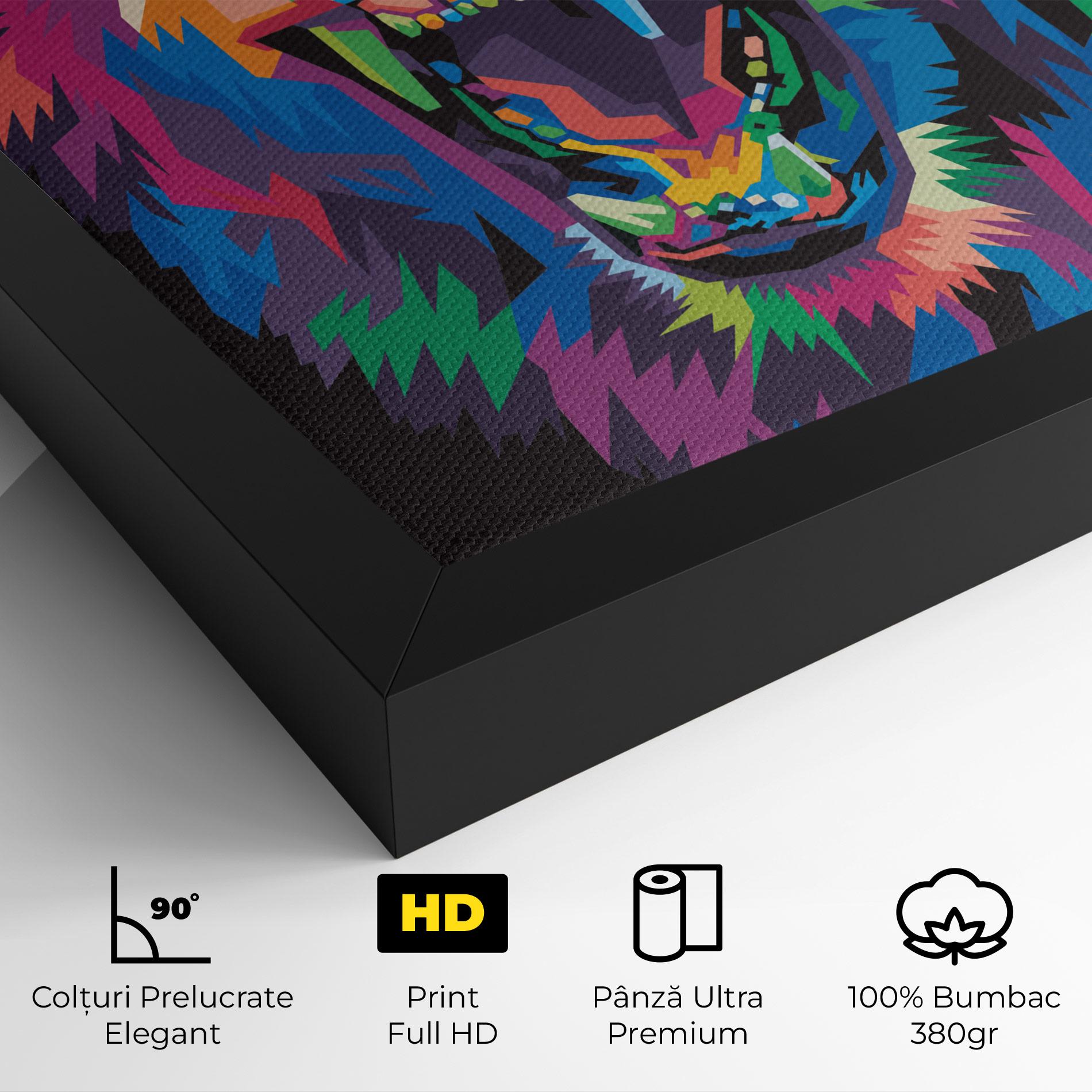 Tablou Canvas Colorful Lion Head mockup 4