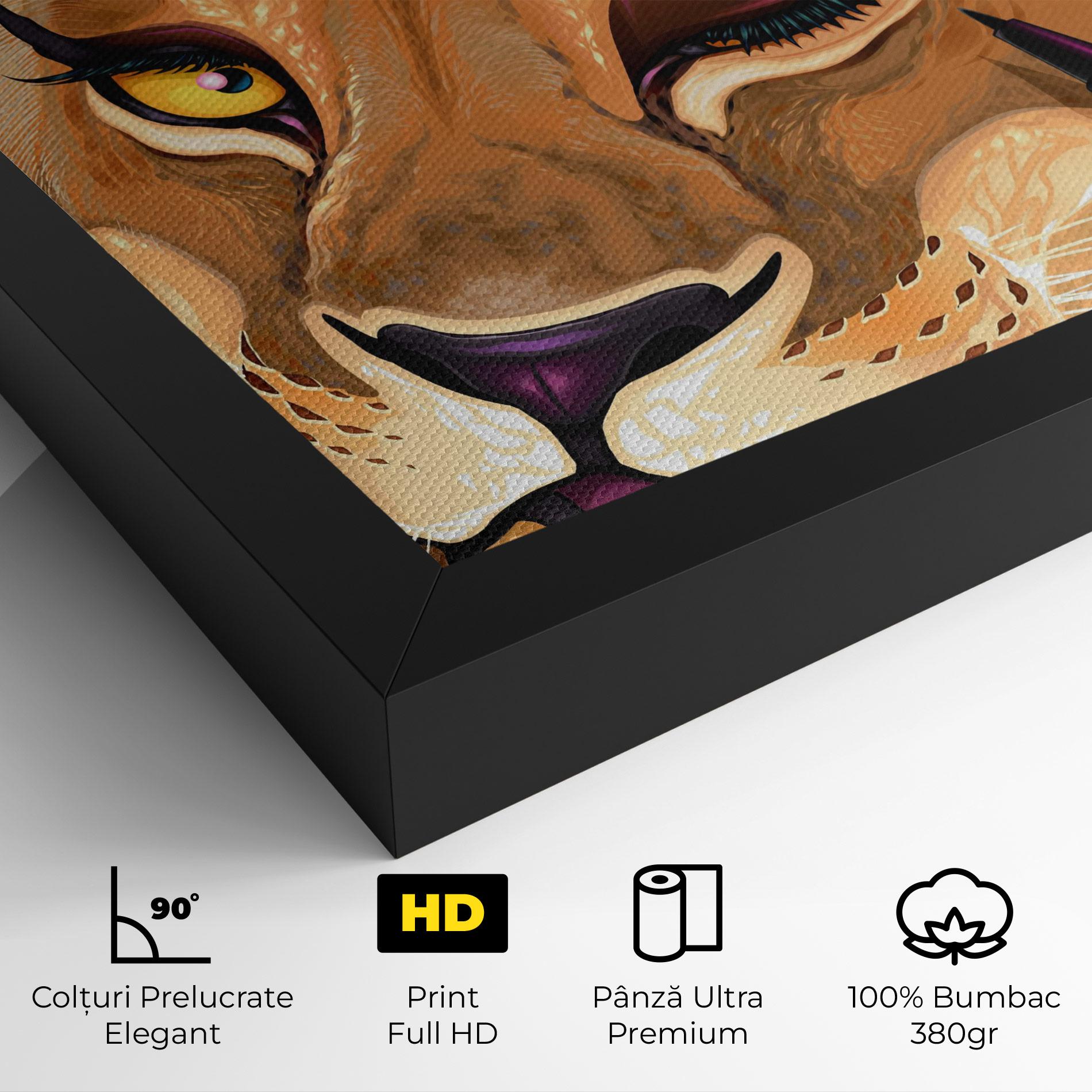 Tablou Canvas Female Lion Makeup mockup 4