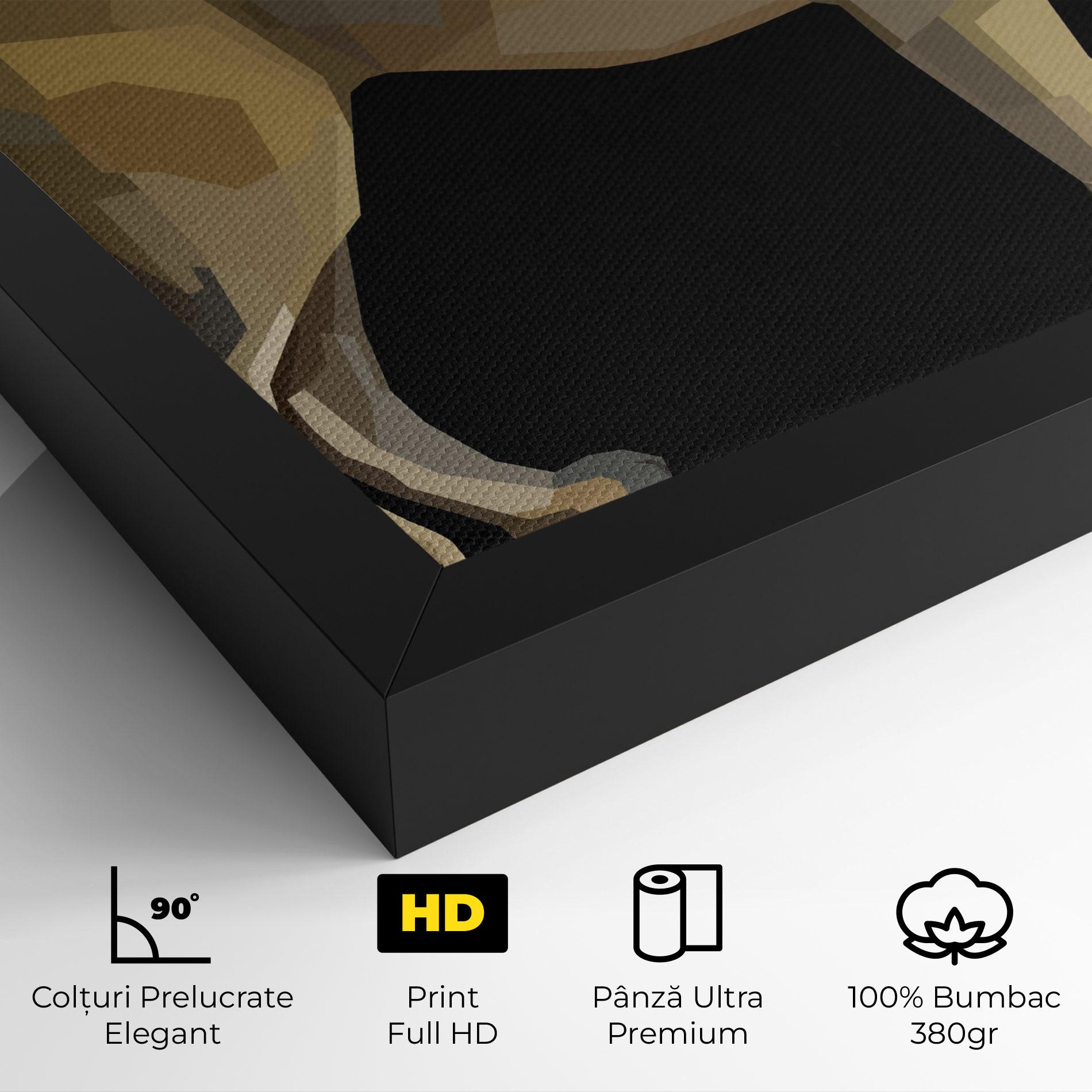 Tablou Canvas Lion Art On Black mockup 4