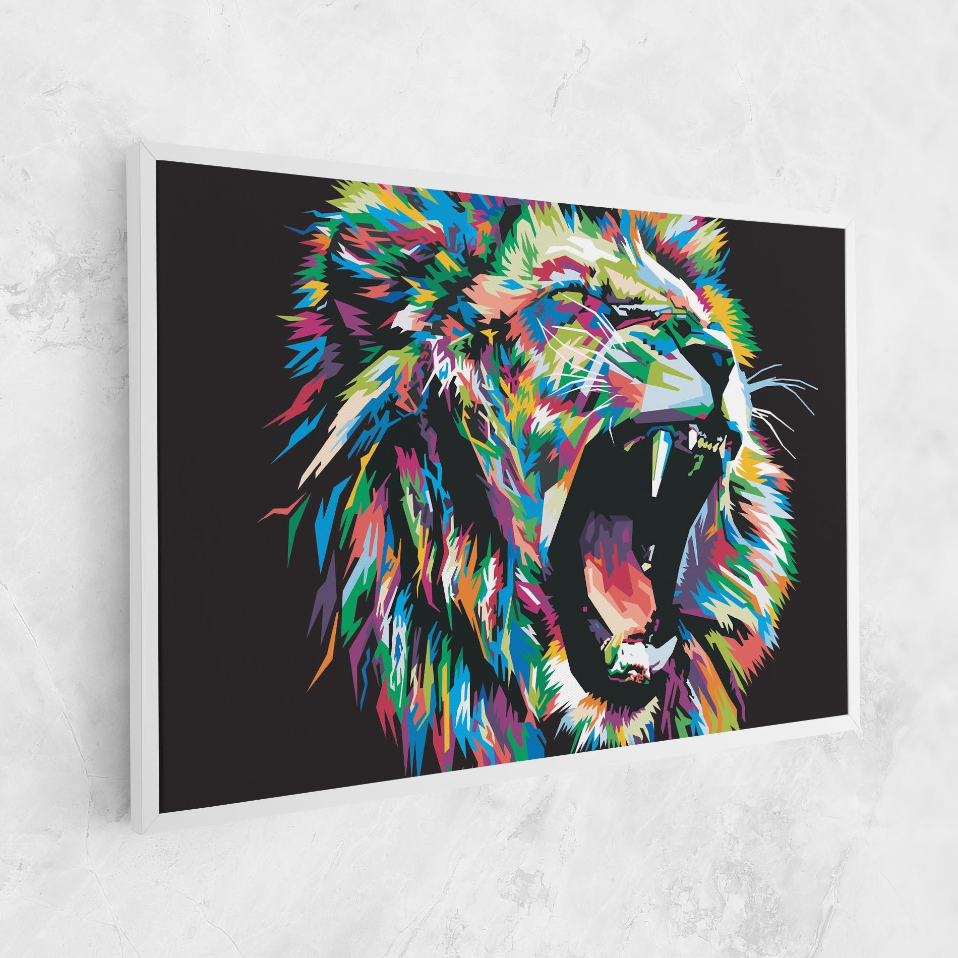 Tablou Canvas Green Blue Lion mockup 1