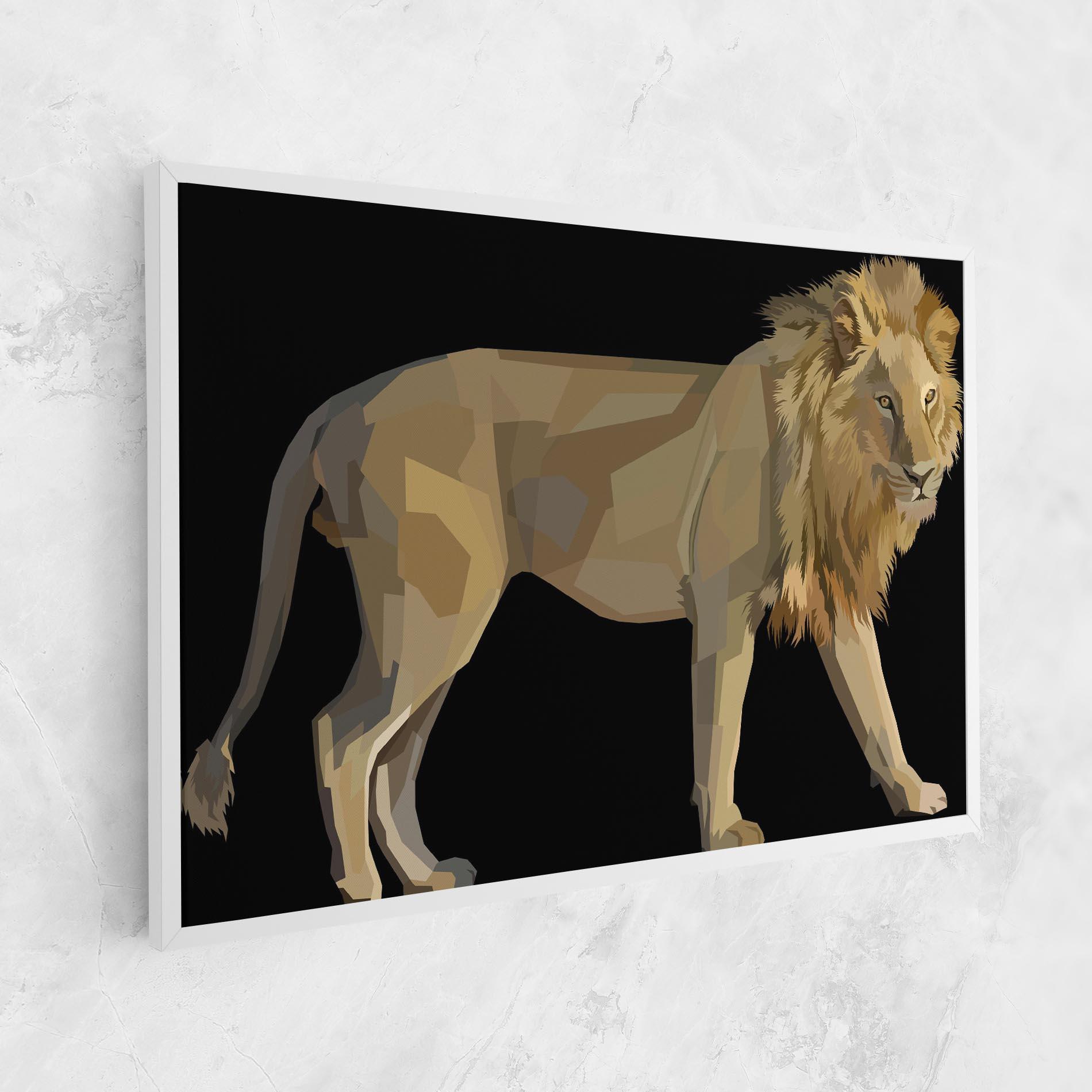 Tablou Canvas Lion Art On Black mockup 1