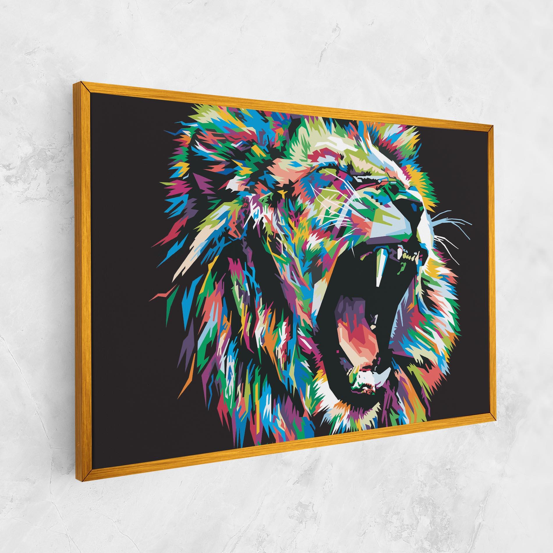 Tablou Canvas Green Blue Lion mockup 1