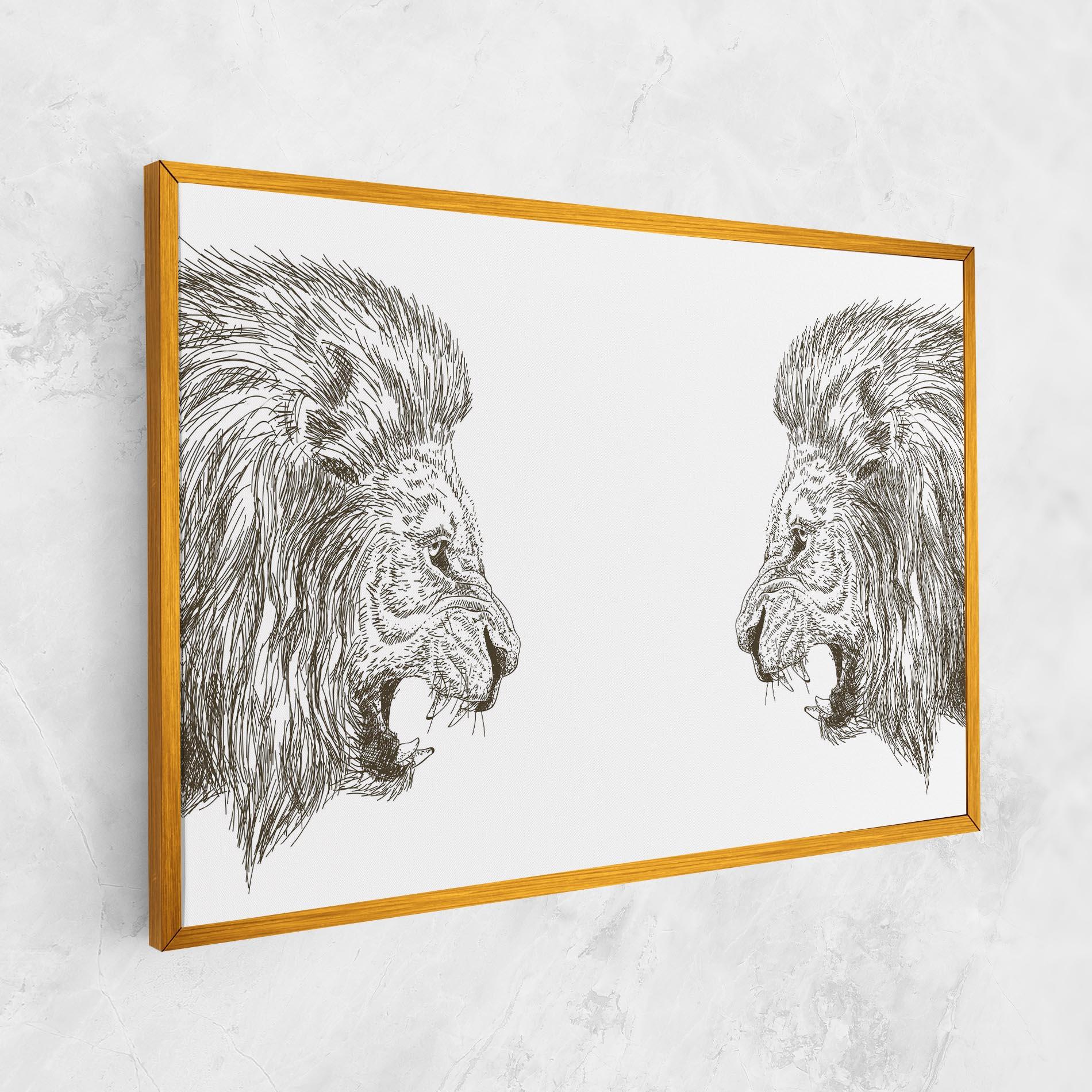 Tablou Canvas Lion For Text mockup 1