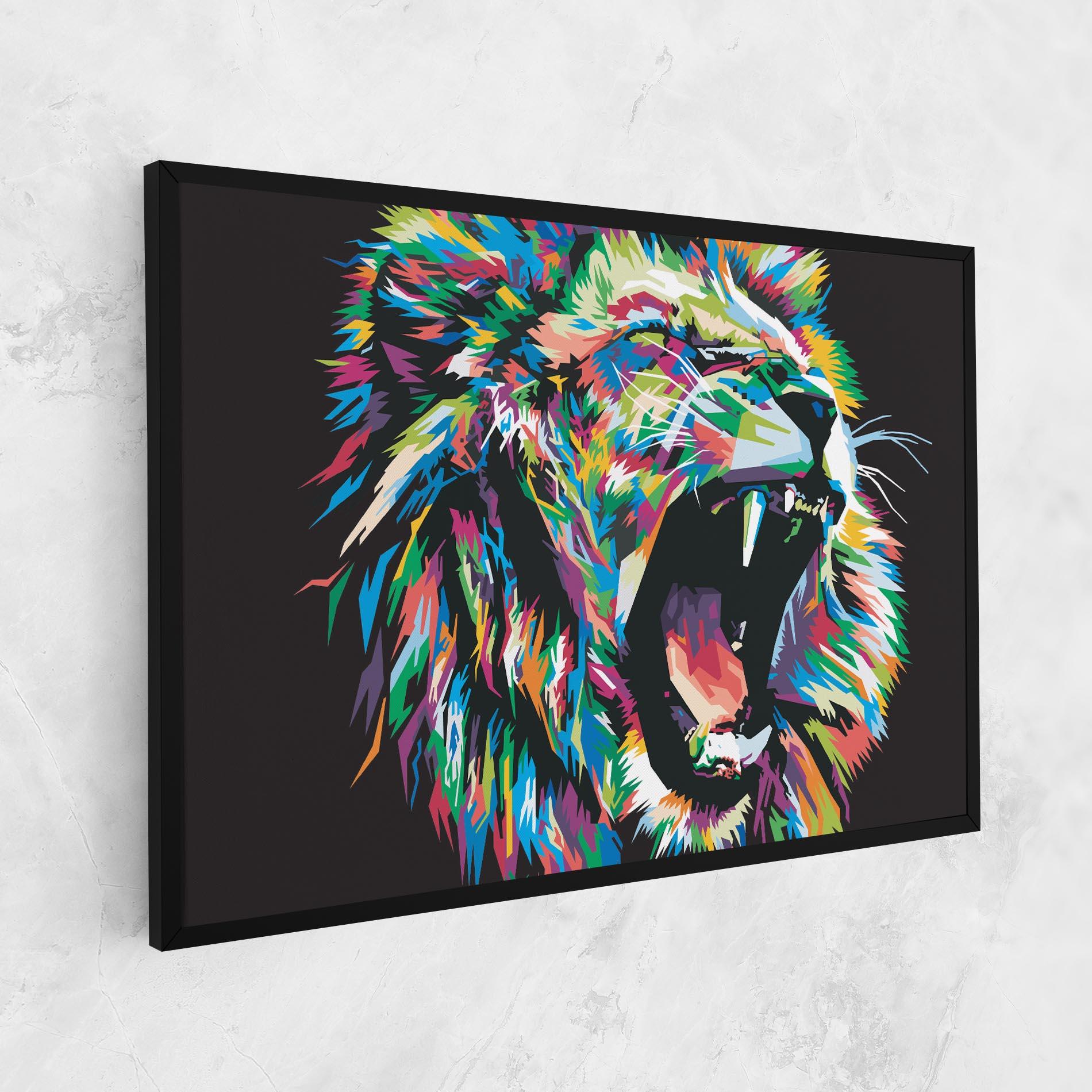 Tablou Canvas Green Blue Lion mockup 1