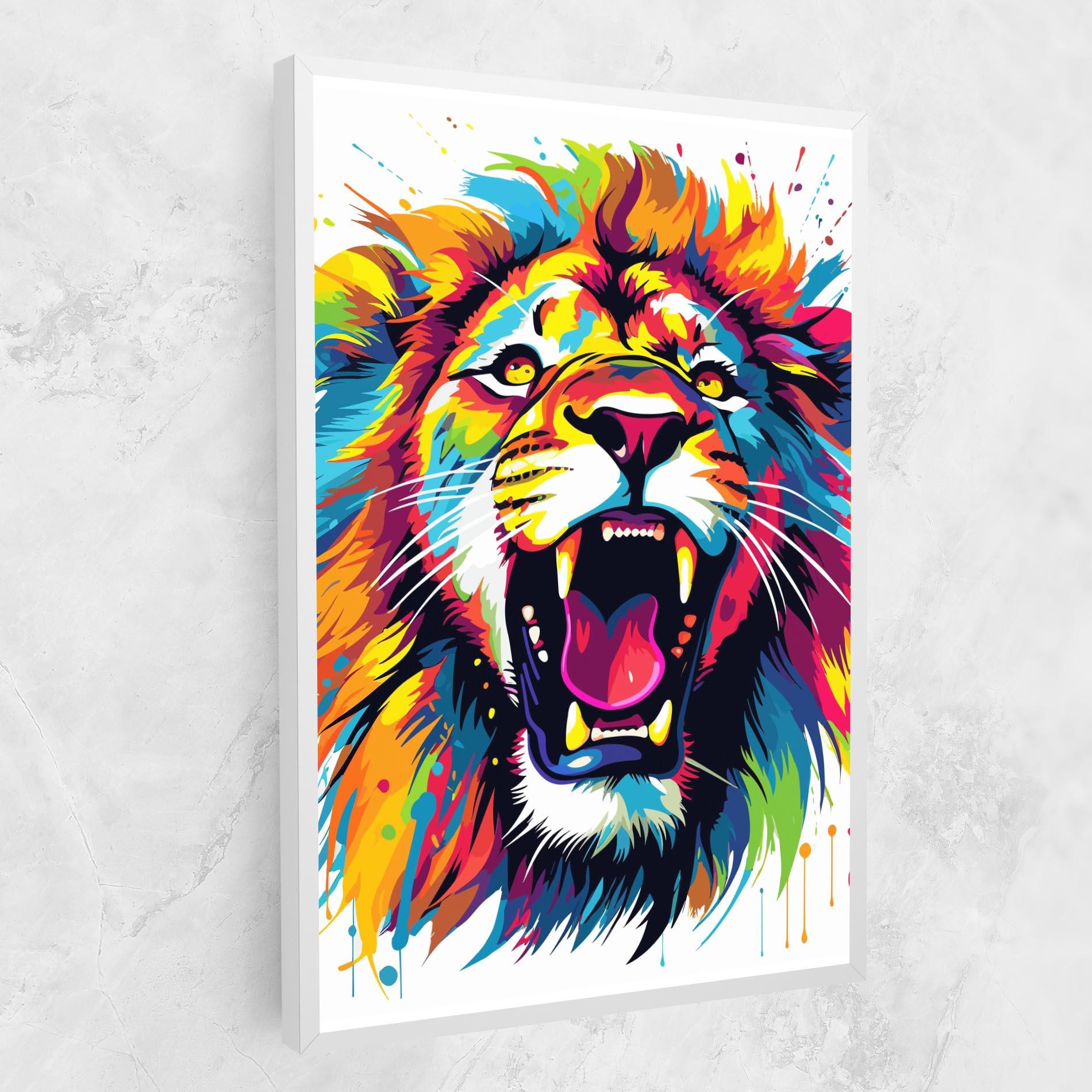 Tablou Canvas Angry Lion Mix mockup 1