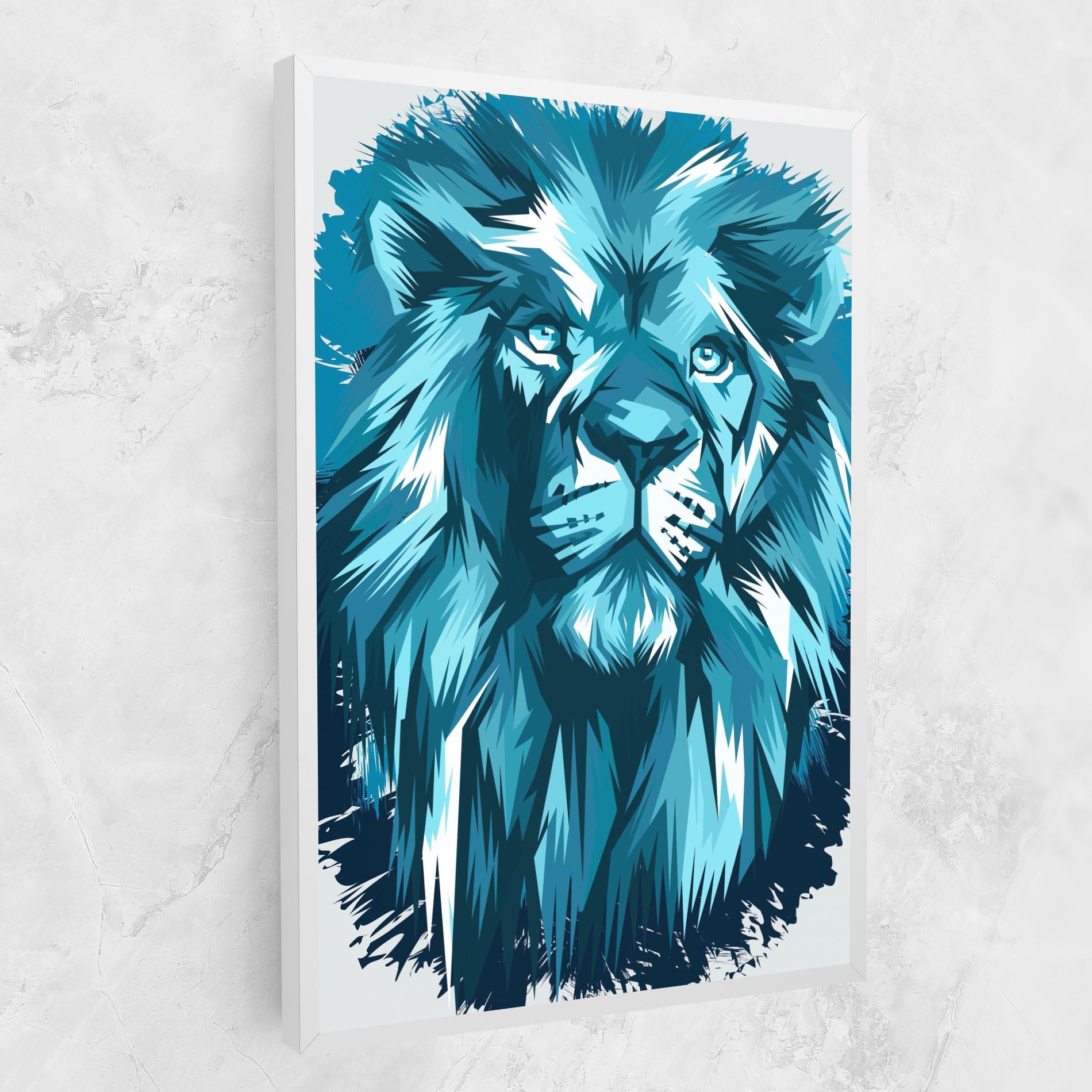 Tablou Canvas Blue Lion Head mockup 1