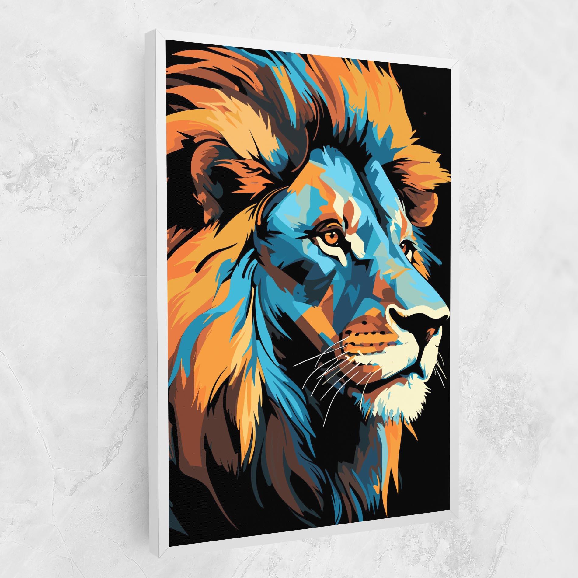 Tablou Canvas Blue Yellow Lion mockup 1